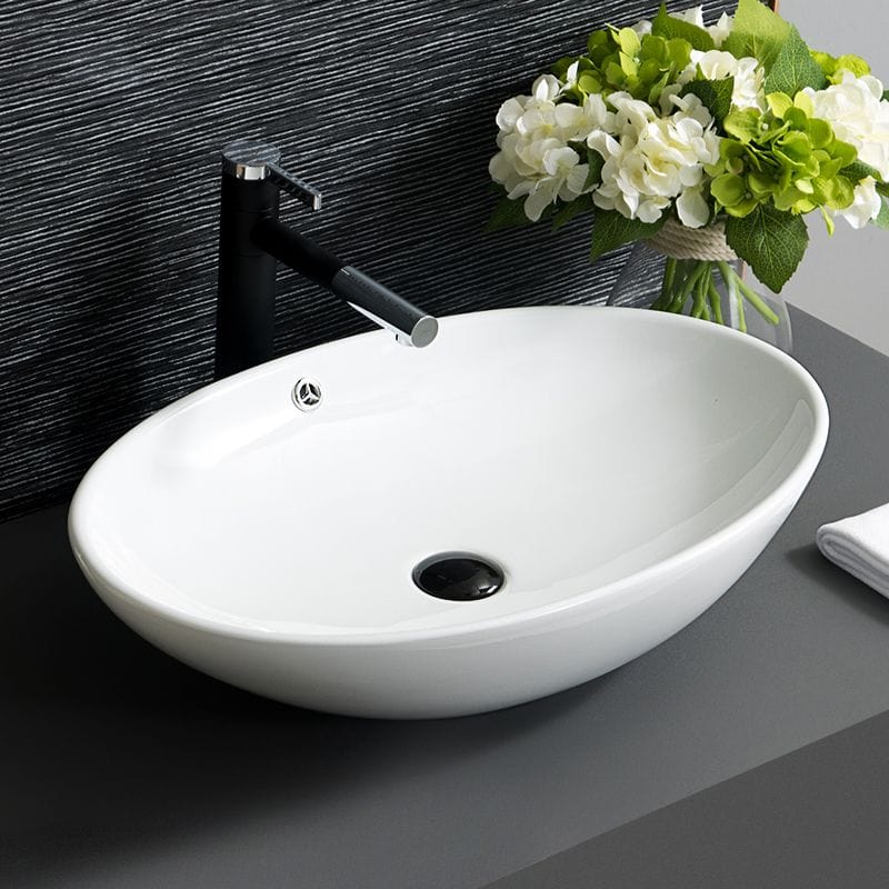 Lavoar pe blat ceramic Rea Olga  , latime de 41.5 cm,  alb