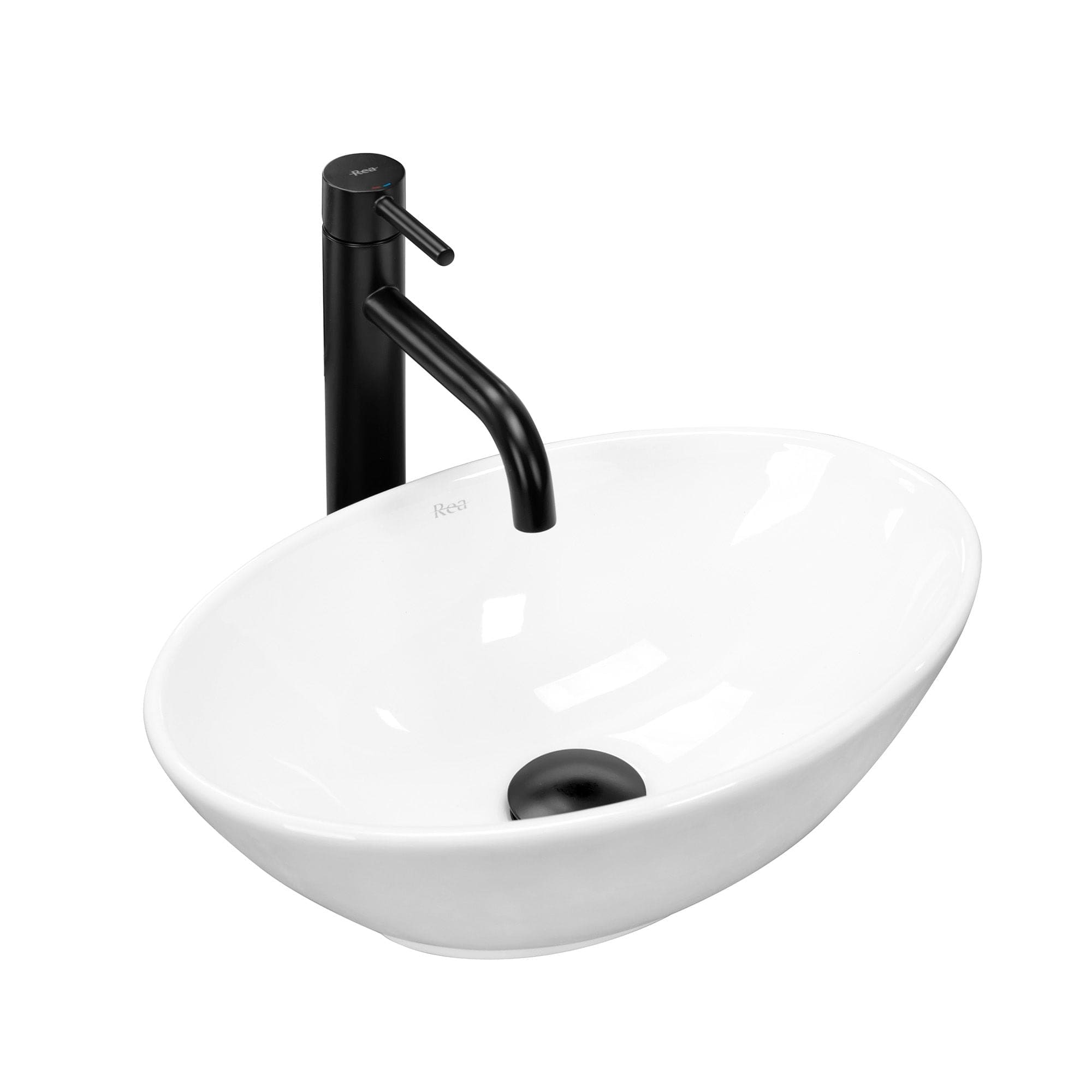 Lavoar pe blat ceramic Rea Pamela Mini  , latime de 27 cm,  alb