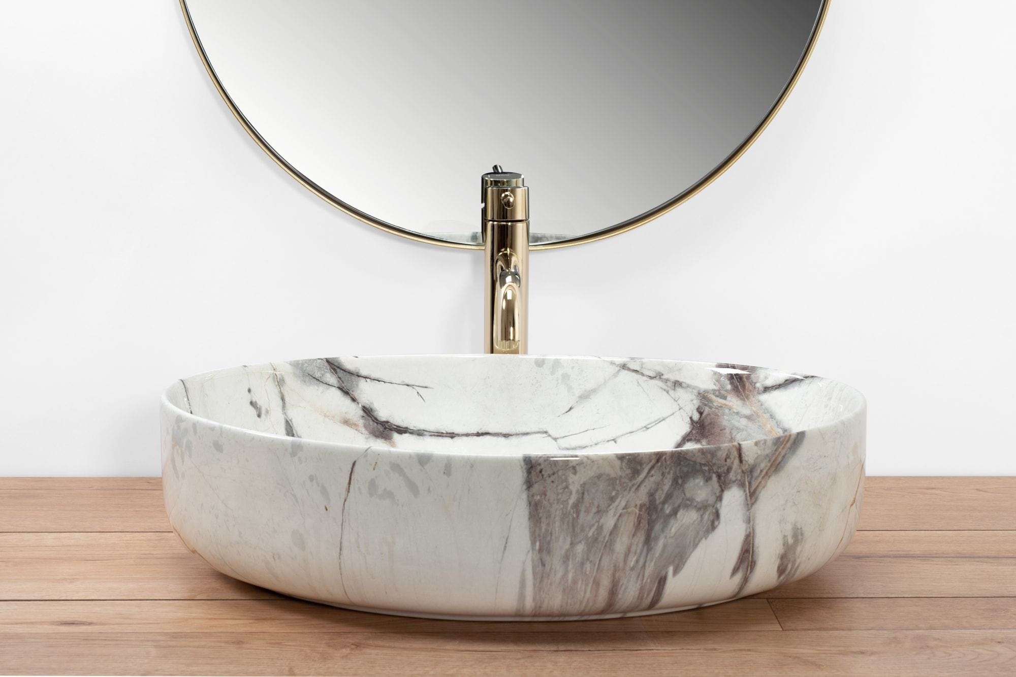 Lavoar pe blat ceramic Rea Queen Thunder , latime de 41.5 cm, imitatie piatra