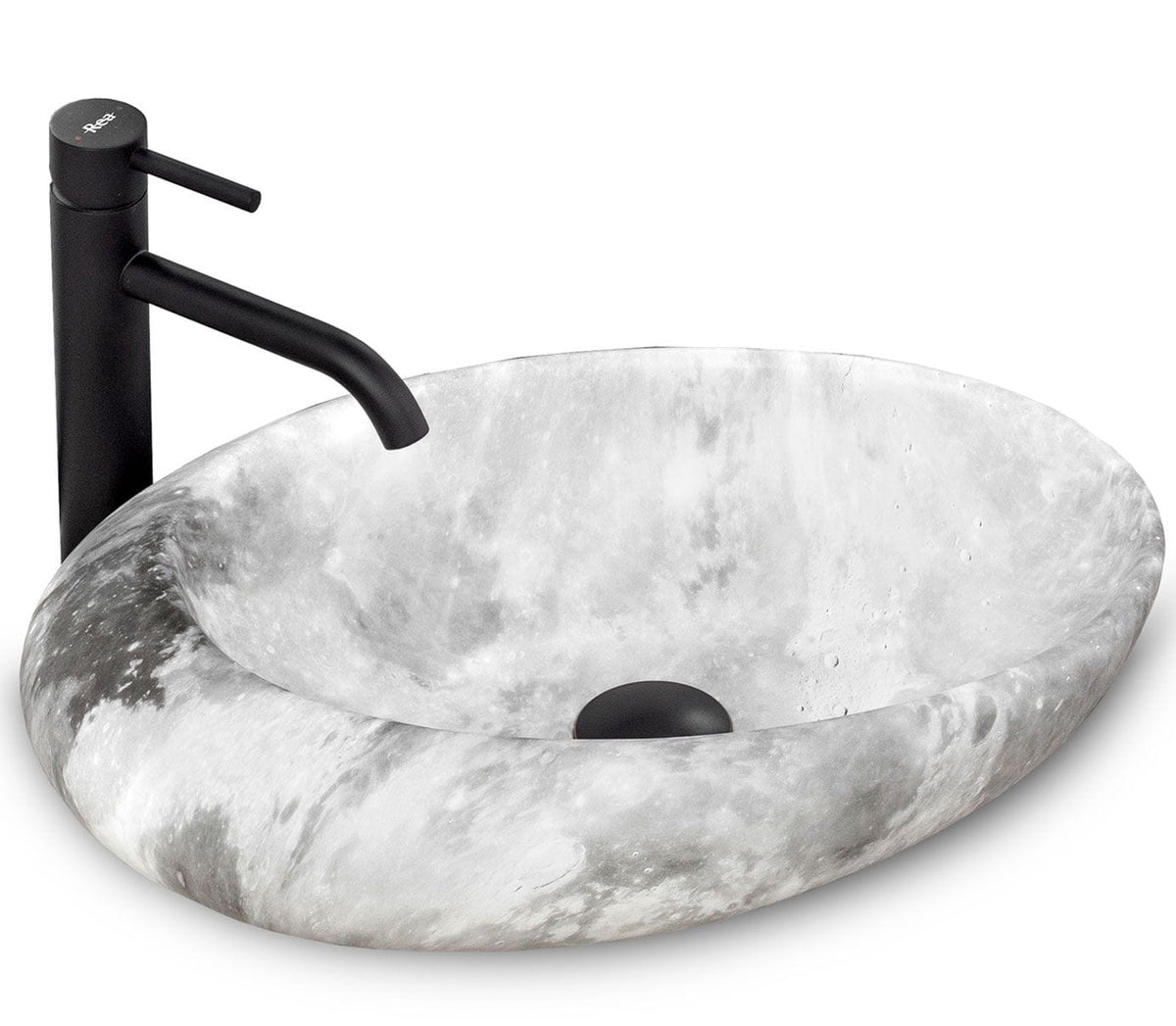 Lavoar pe blat ceramic Rea Roxy Stone L.Grey , 49 cm, gri