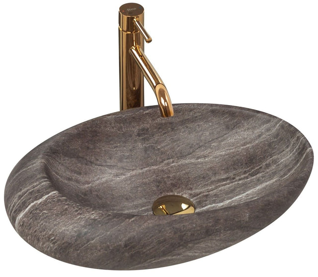 Lavoar pe blat ceramic Rea Roxy Stone  , latime de 31 cm,  imitatie piatra