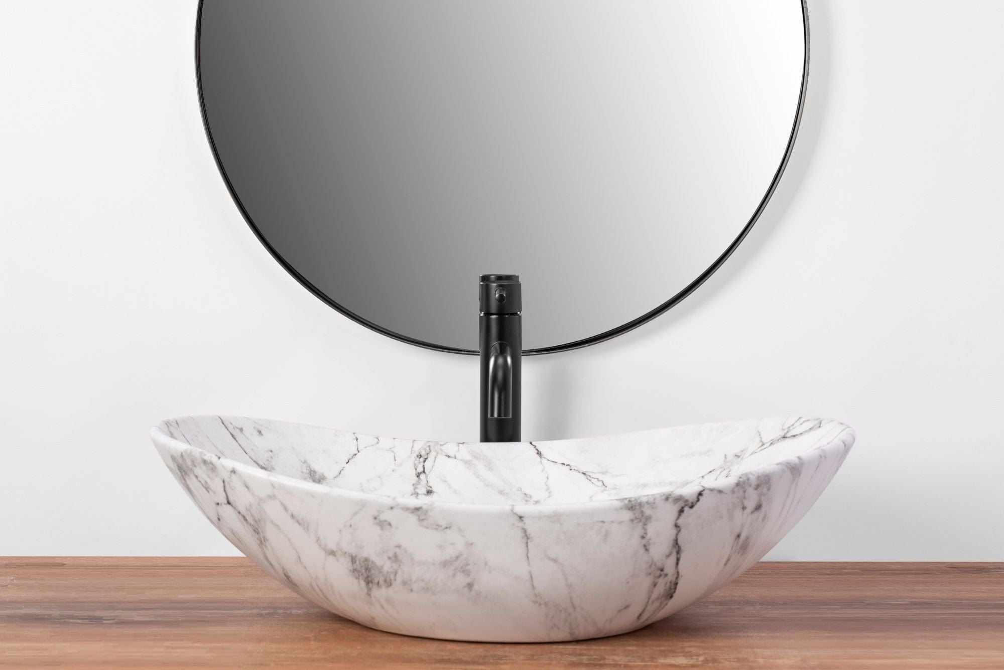 Lavoar pe blat ceramic Rea Royal 60  , latime de 36  cm, imitatie piatra