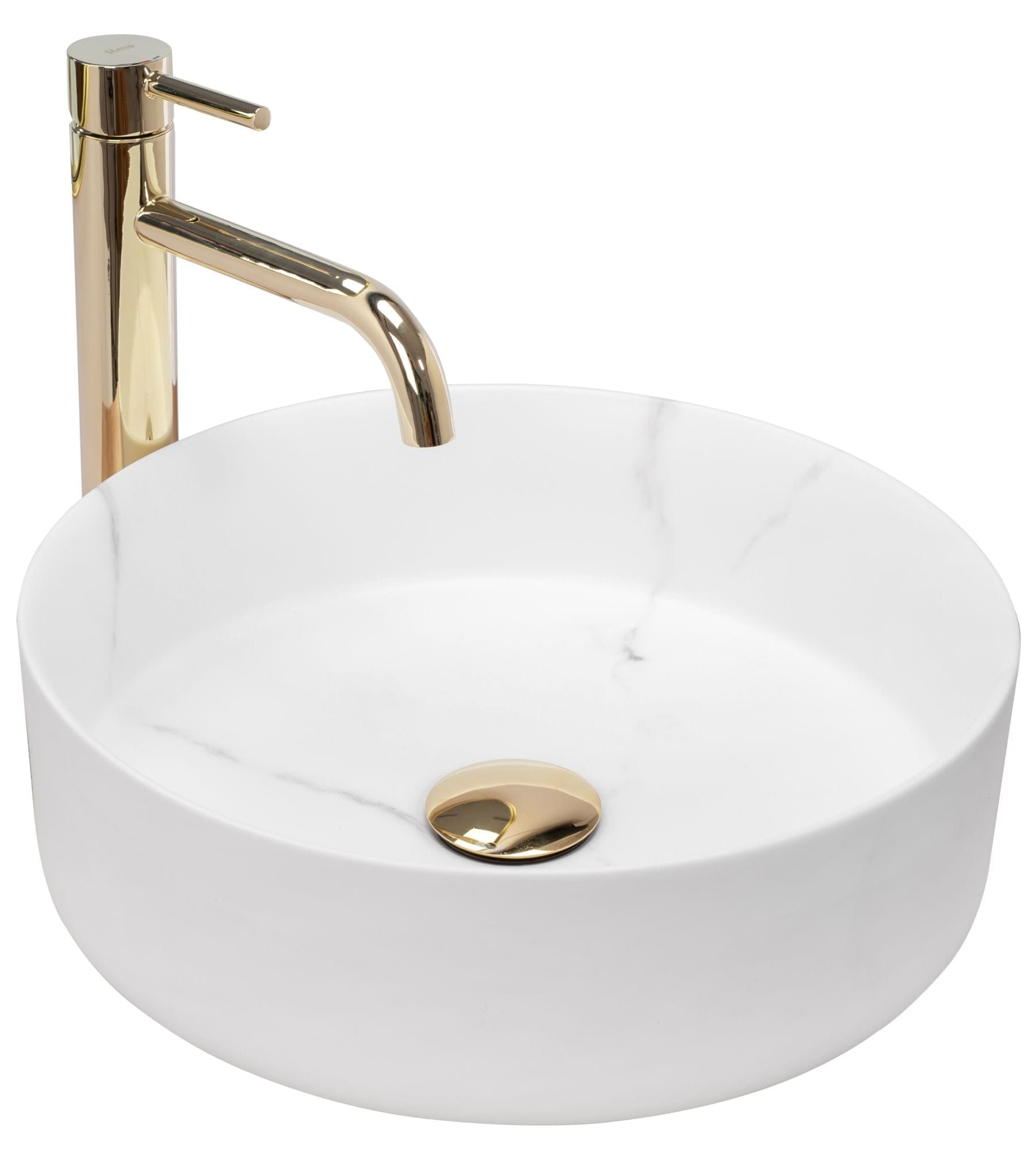 Lavoar pe blat ceramic Rea Sami , latime de 36 cm, alb mat