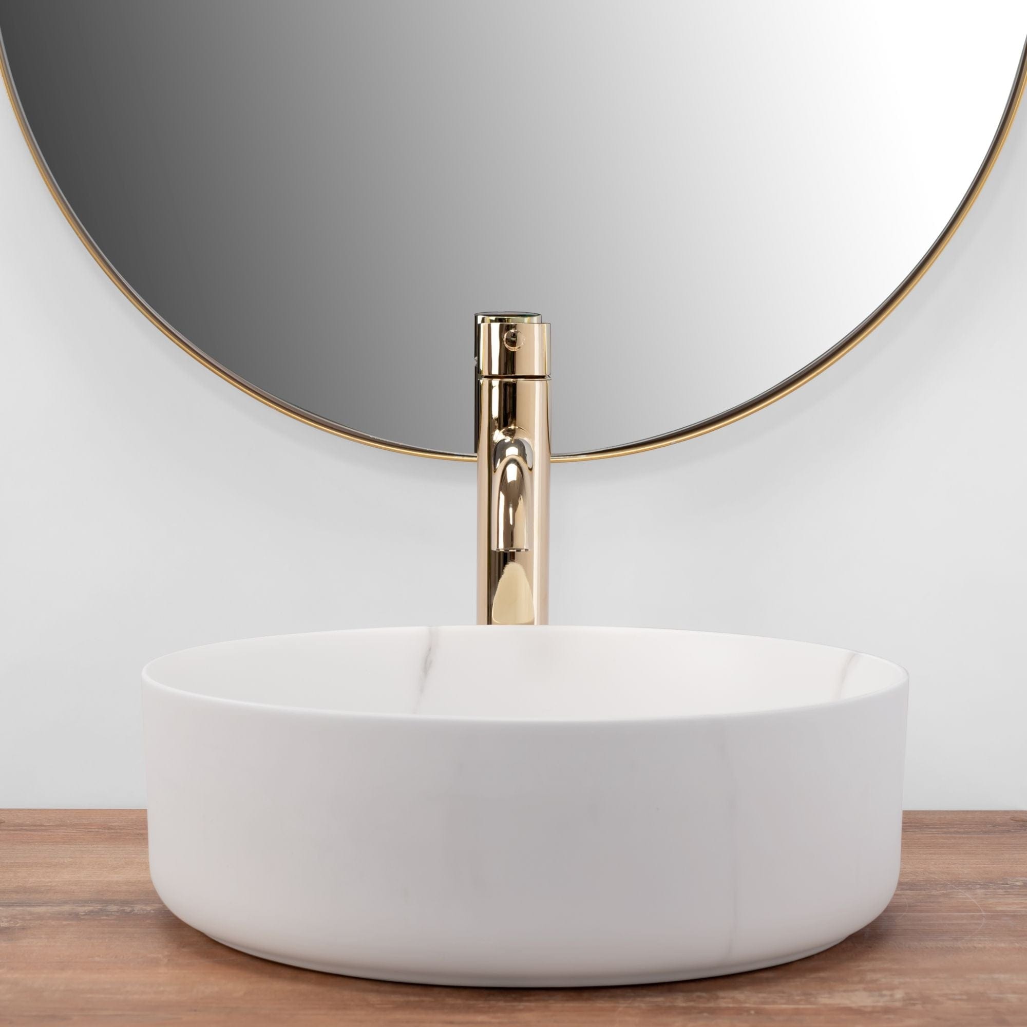 Lavoar pe blat ceramic Rea Sami , latime de 36 cm, alb mat