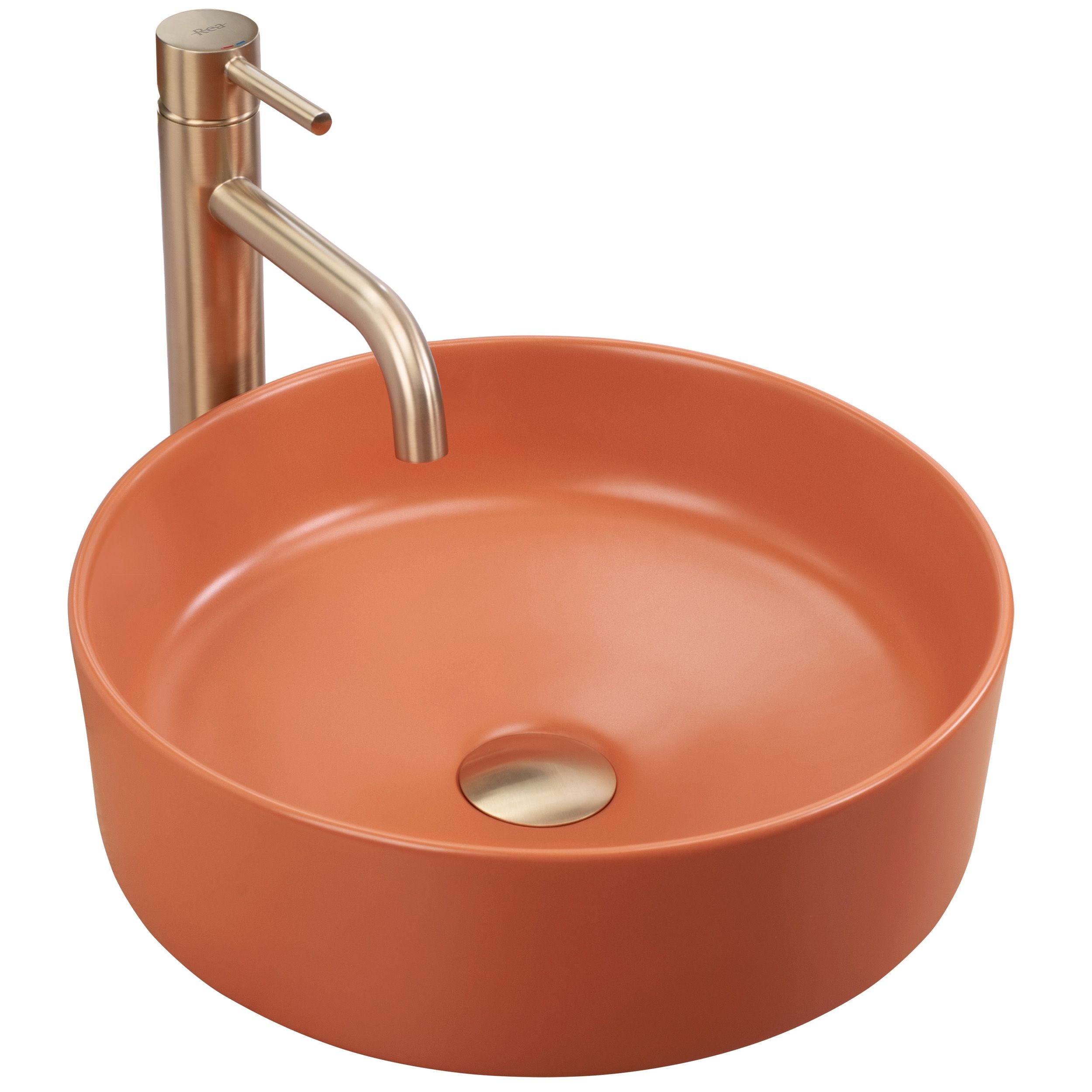Lavoar pe blat ceramic Rea Sami , latime de 37 cm, portocaliu