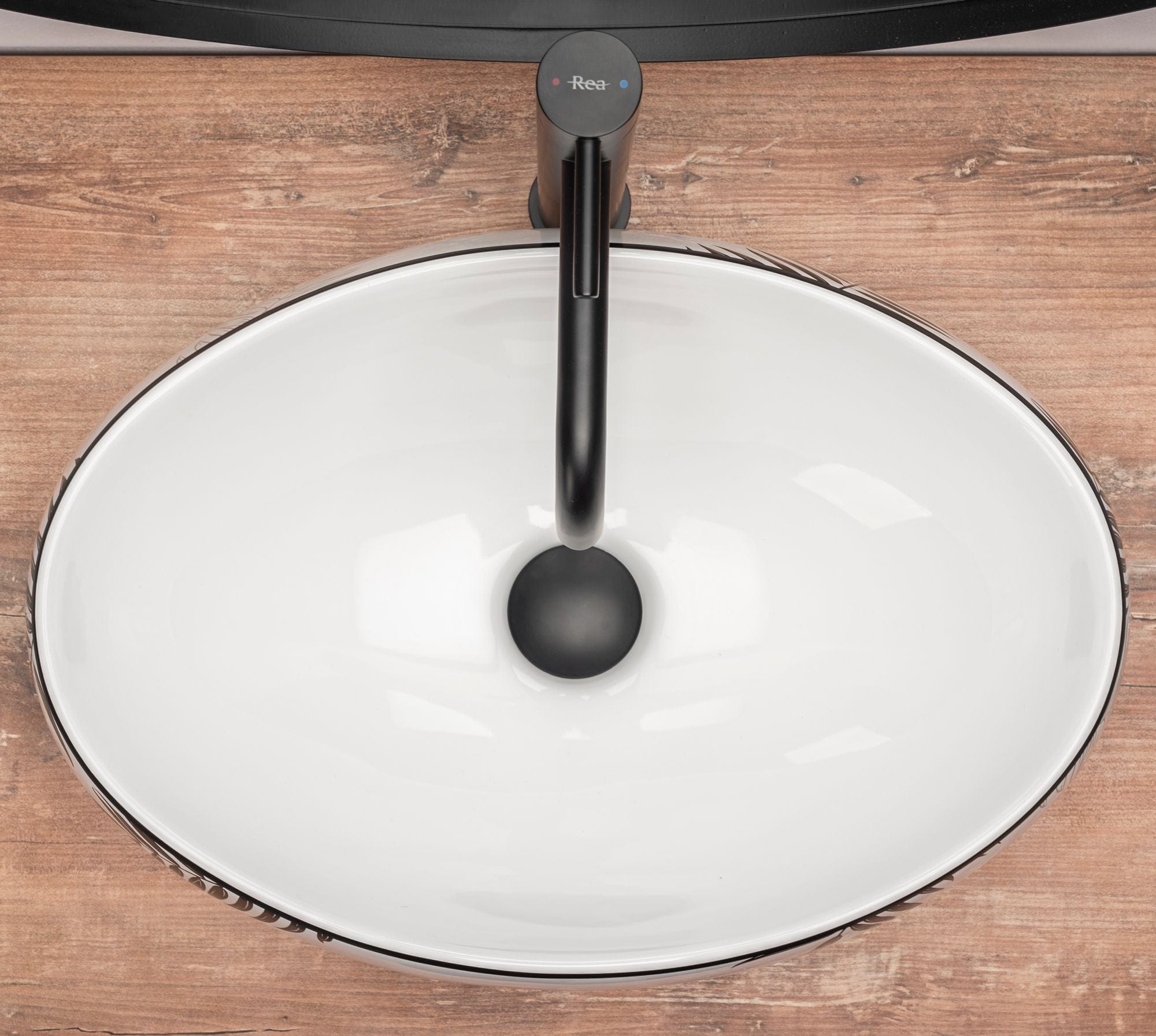Lavoar pe blat ceramic Rea Shila , latime de 31  cm, alb