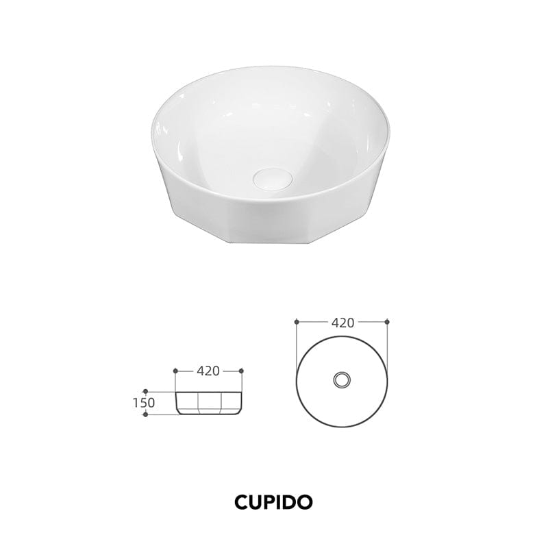 Lavoar pe blat Cupio Fluminia, 42 cm, alb