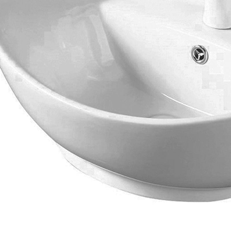 Lavoar pe blat Loira New Fluminia, 59x39 cm, oval, alb