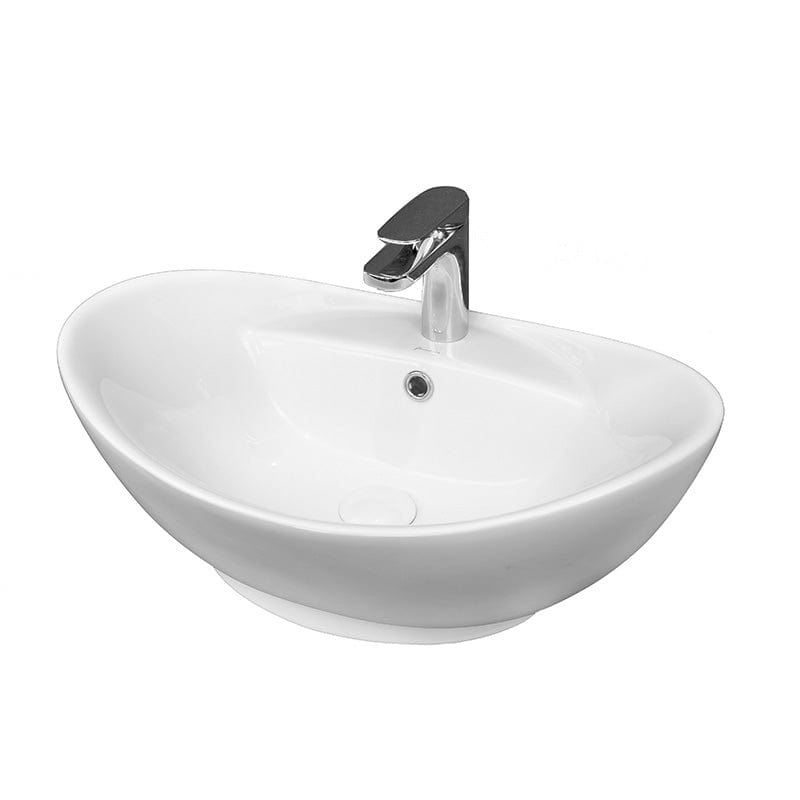 Lavoar pe blat Loira New Fluminia, 59x39 cm, oval, alb