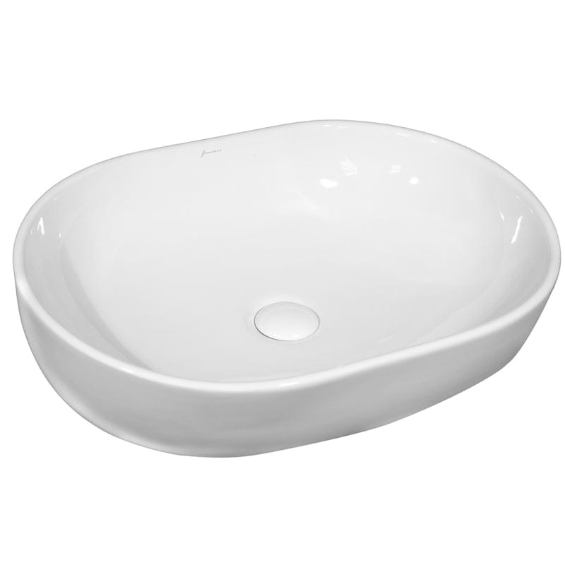 Lavoar pe blat Odera Fluminia, 60x41.5 cm, oval, alb