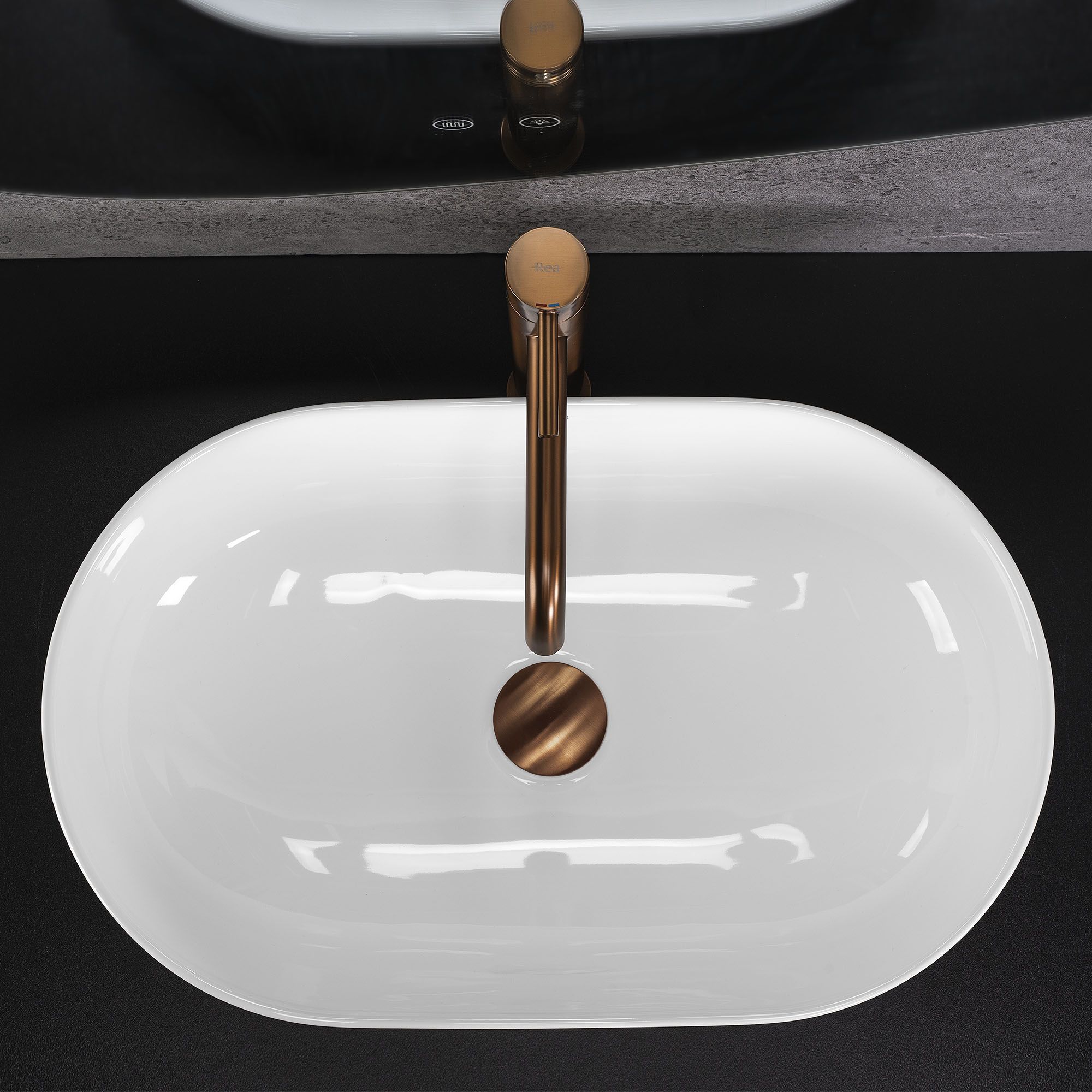 Lavoar pe blat Rea Amelia, 52 cm, alb