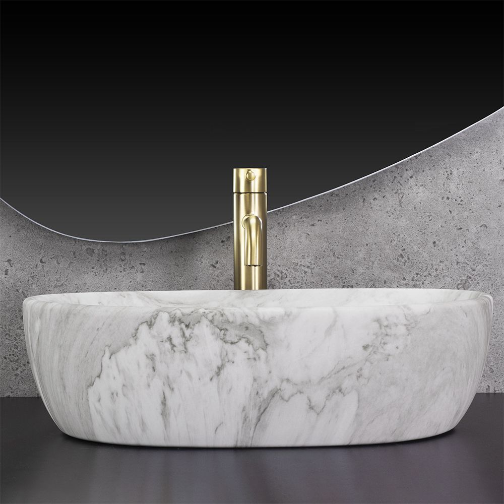 Lavoar pe blat Rea Amelia Ash, 48 cm, imitatie piatra