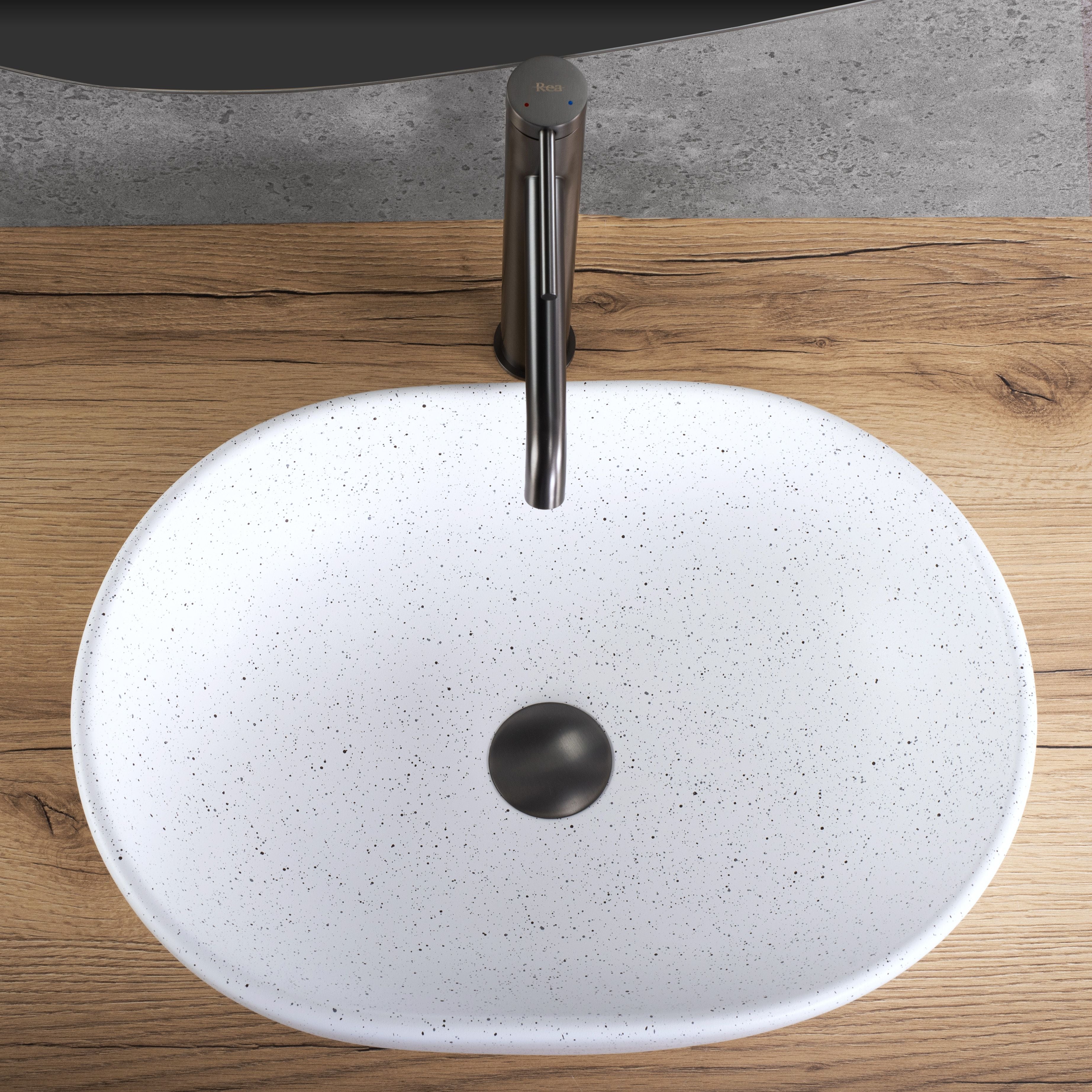 Lavoar pe blat Rea Amelia Warm, 48 cm, imitatie piatra