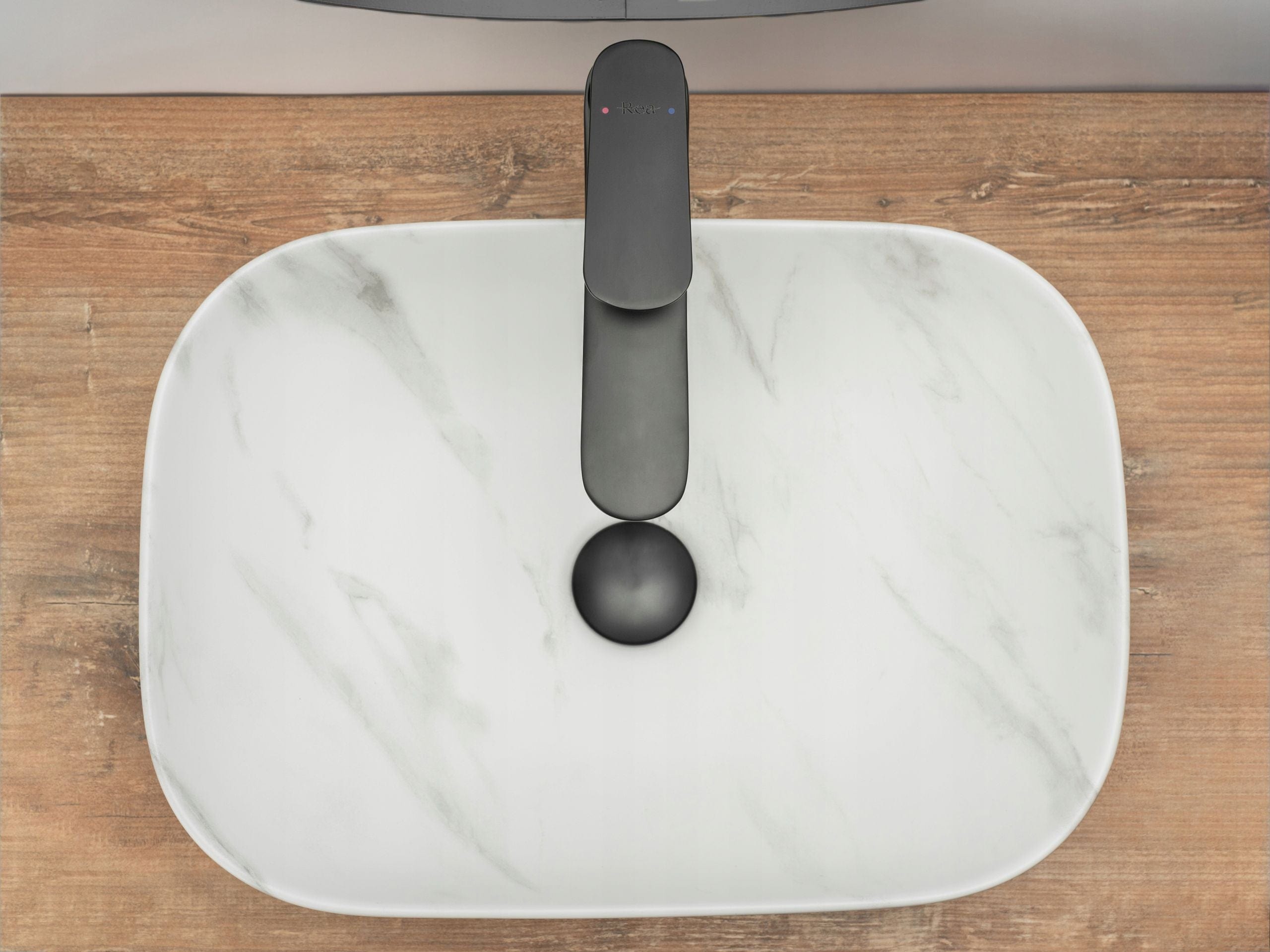 Lavoar pe blat Rea Belinda imitație marmură mată