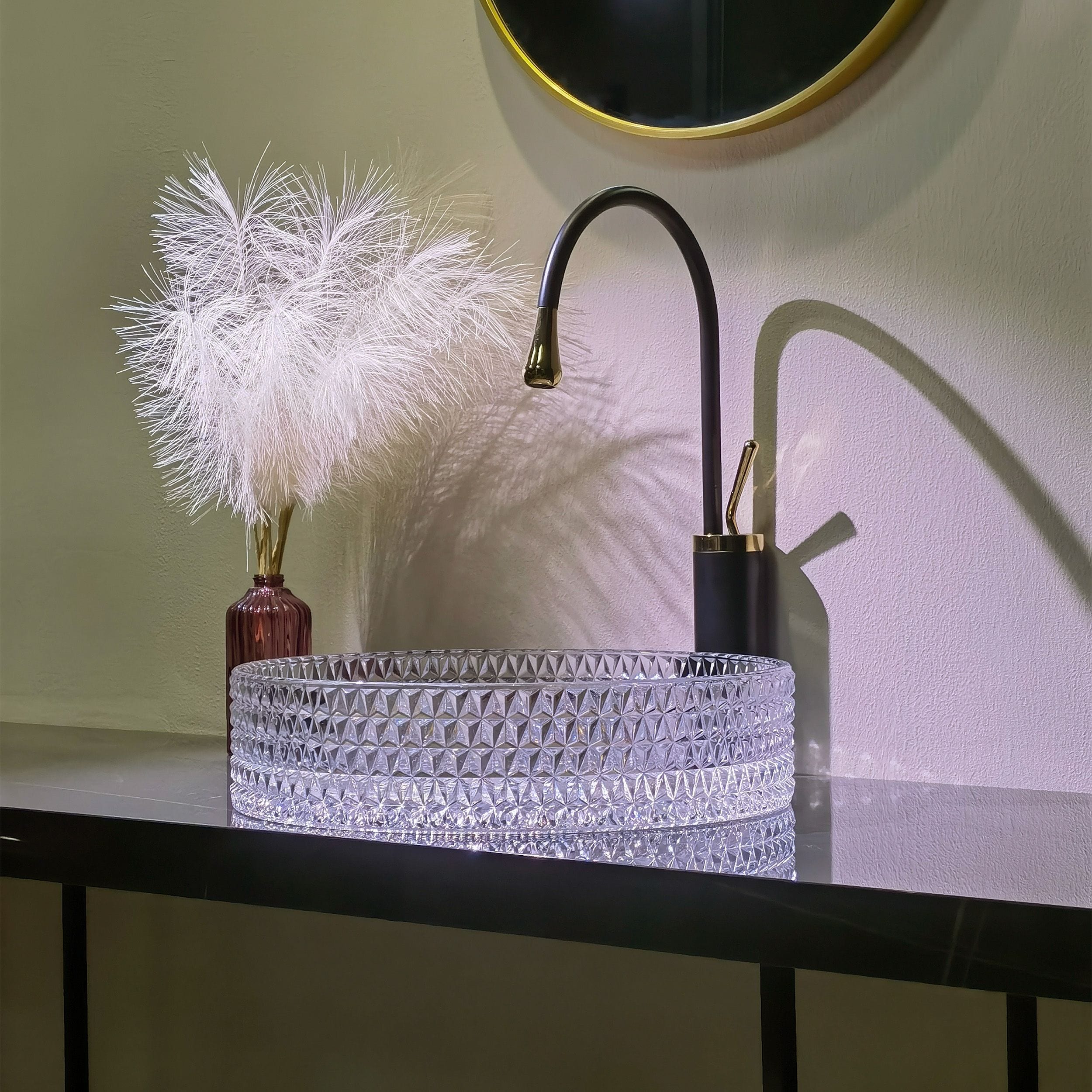 Lavoar pe blat Rea Cristal, 40 cm, transparent