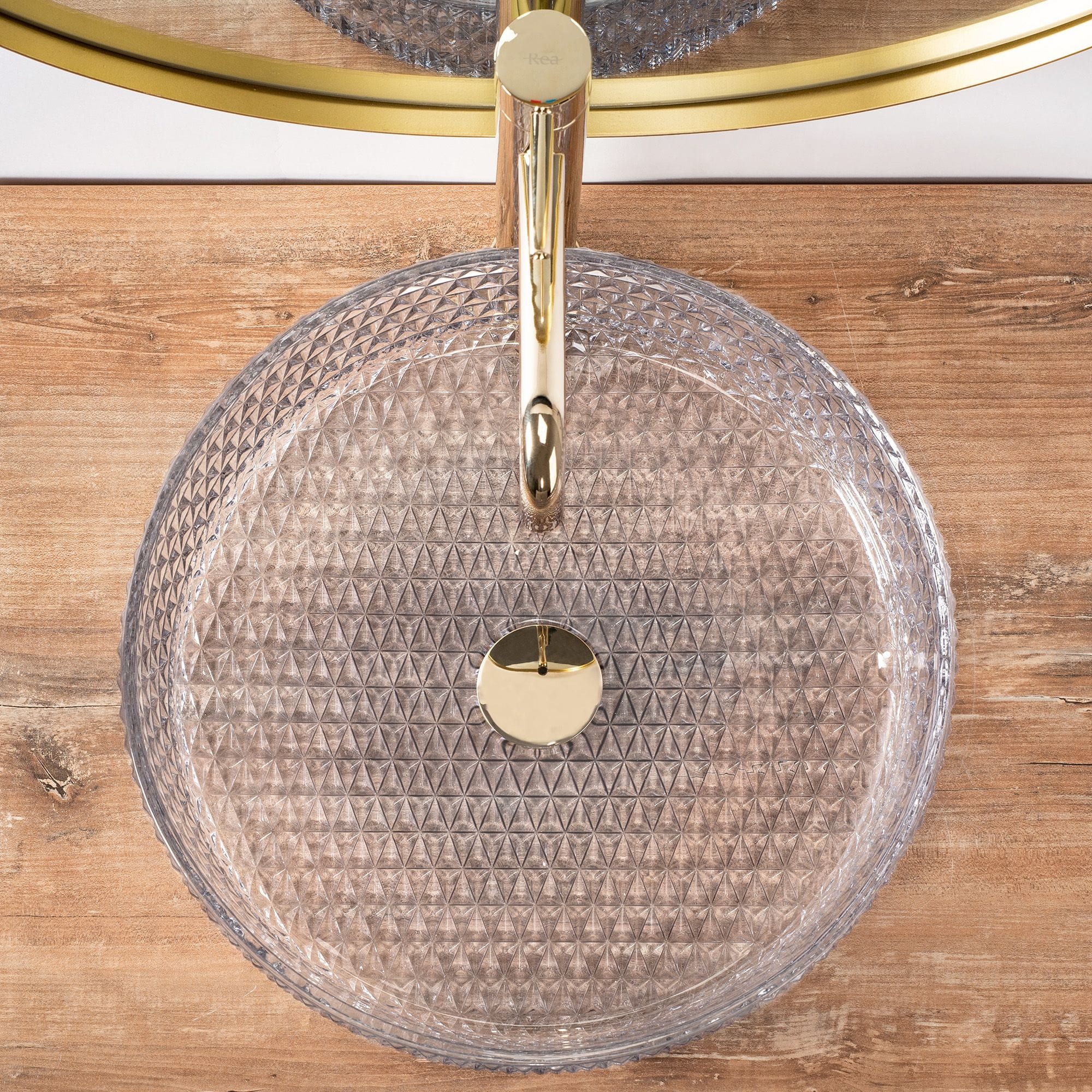 Lavoar pe blat Rea Cristal, 40 cm, transparent