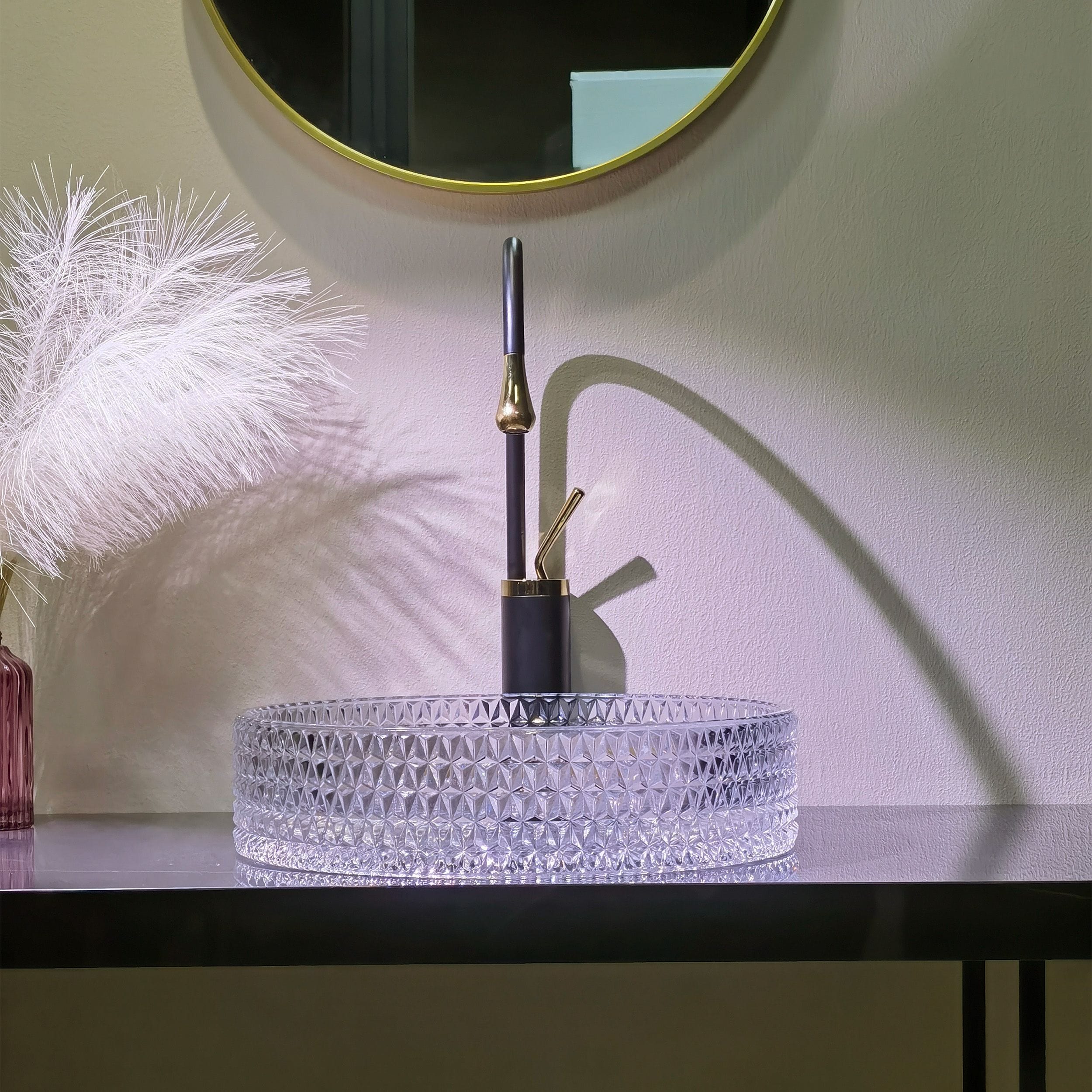 Lavoar pe blat Rea Cristal, 40 cm, transparent