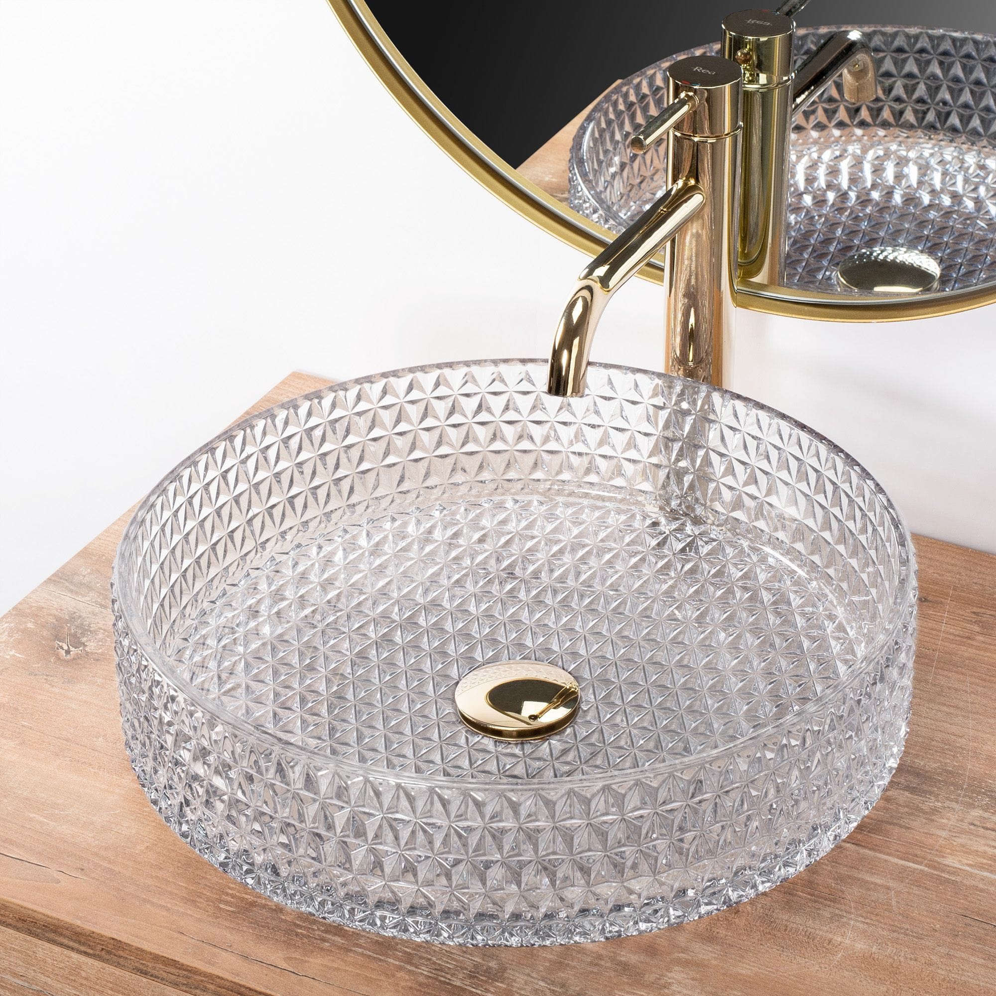 Lavoar pe blat Rea Cristal, 40 cm, transparent