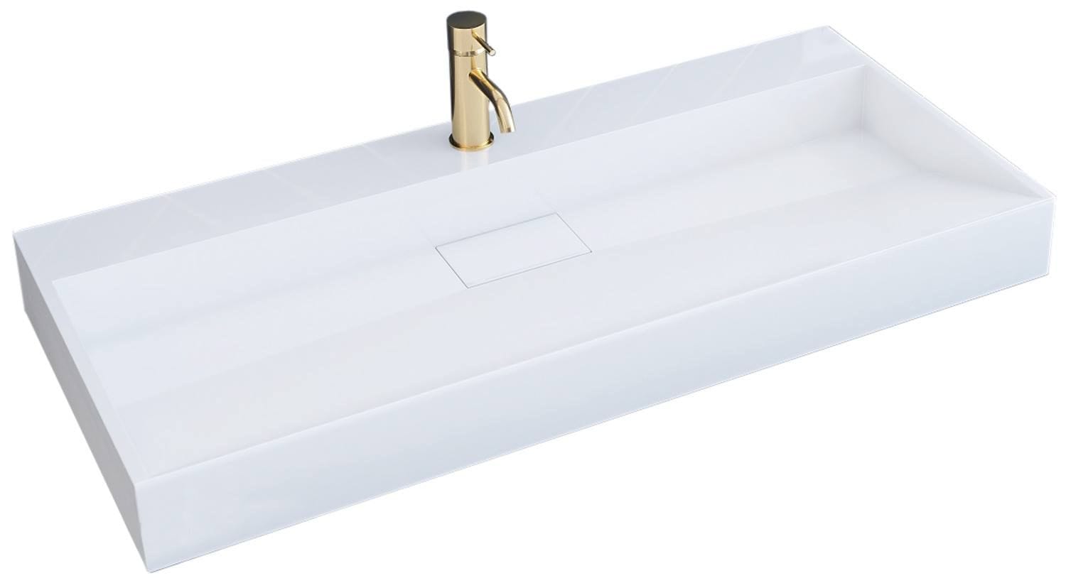 Lavoar pe blat Rea Goya alb 100 cm