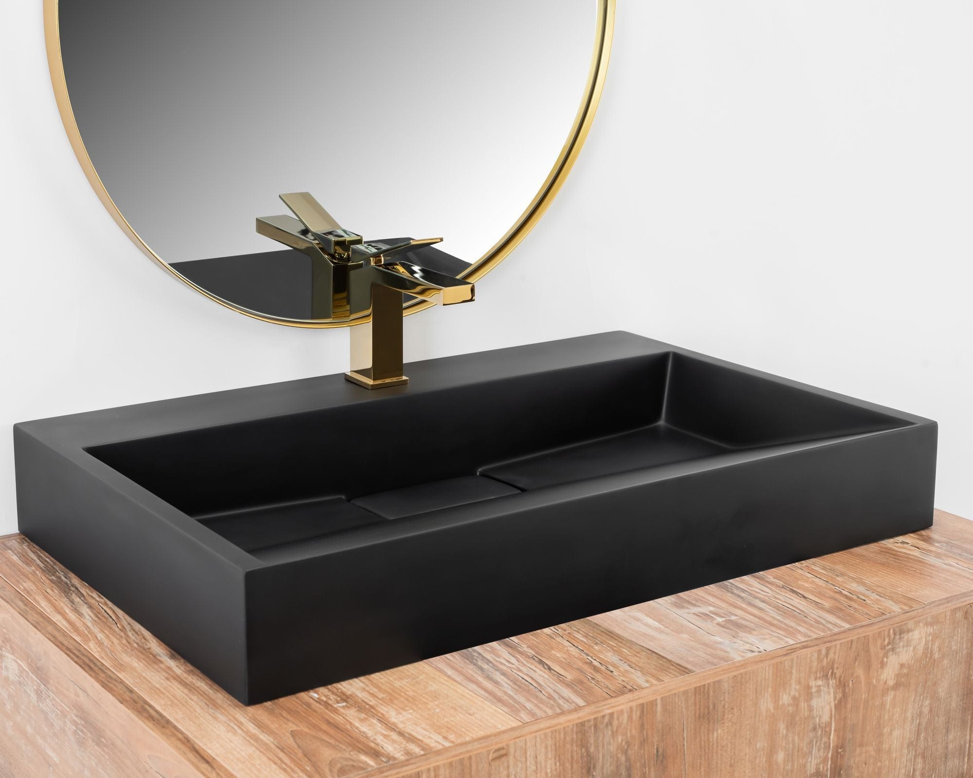 Lavoar pe blat Rea Goya negru mat 100 cm