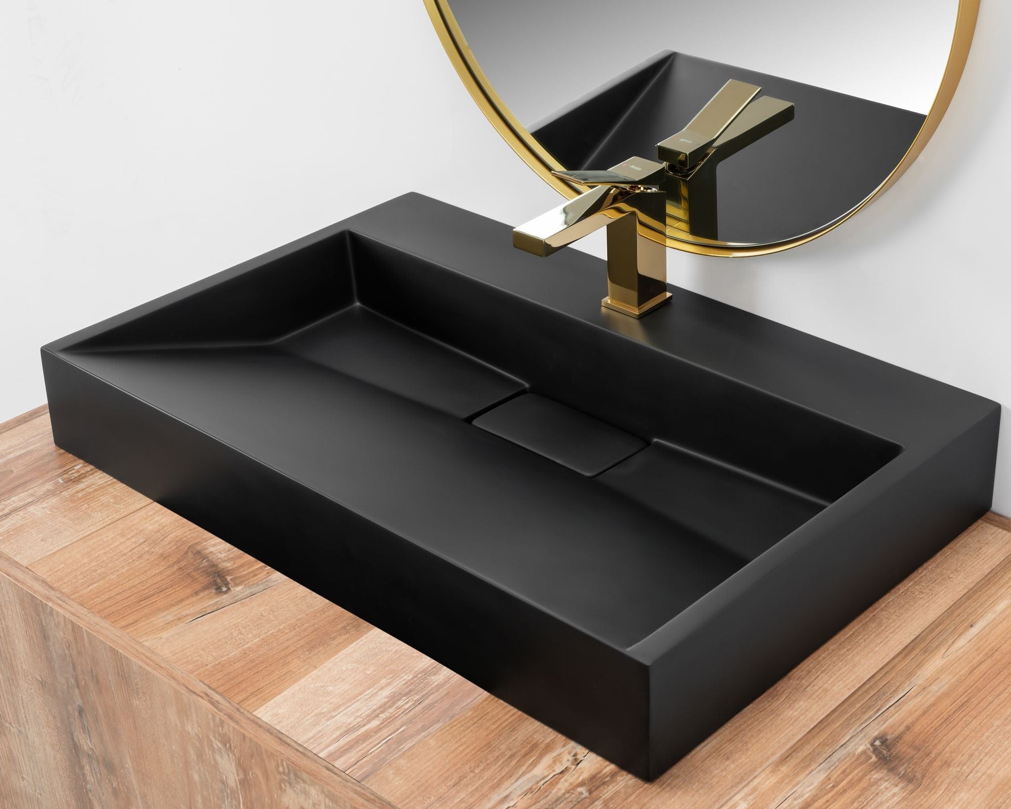 Lavoar pe blat Rea Goya negru mat 100 cm