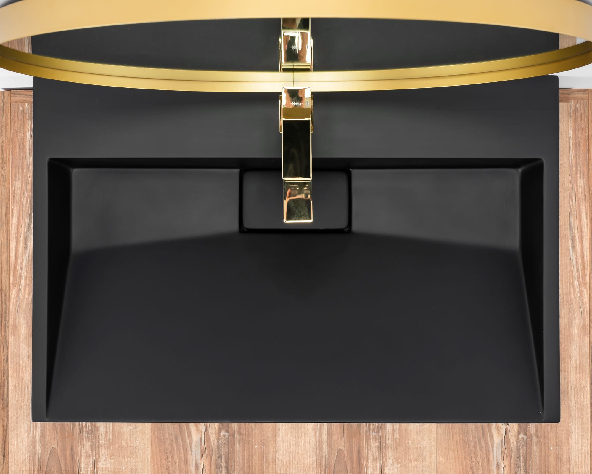 Lavoar pe blat Rea Goya negru mat 100 cm