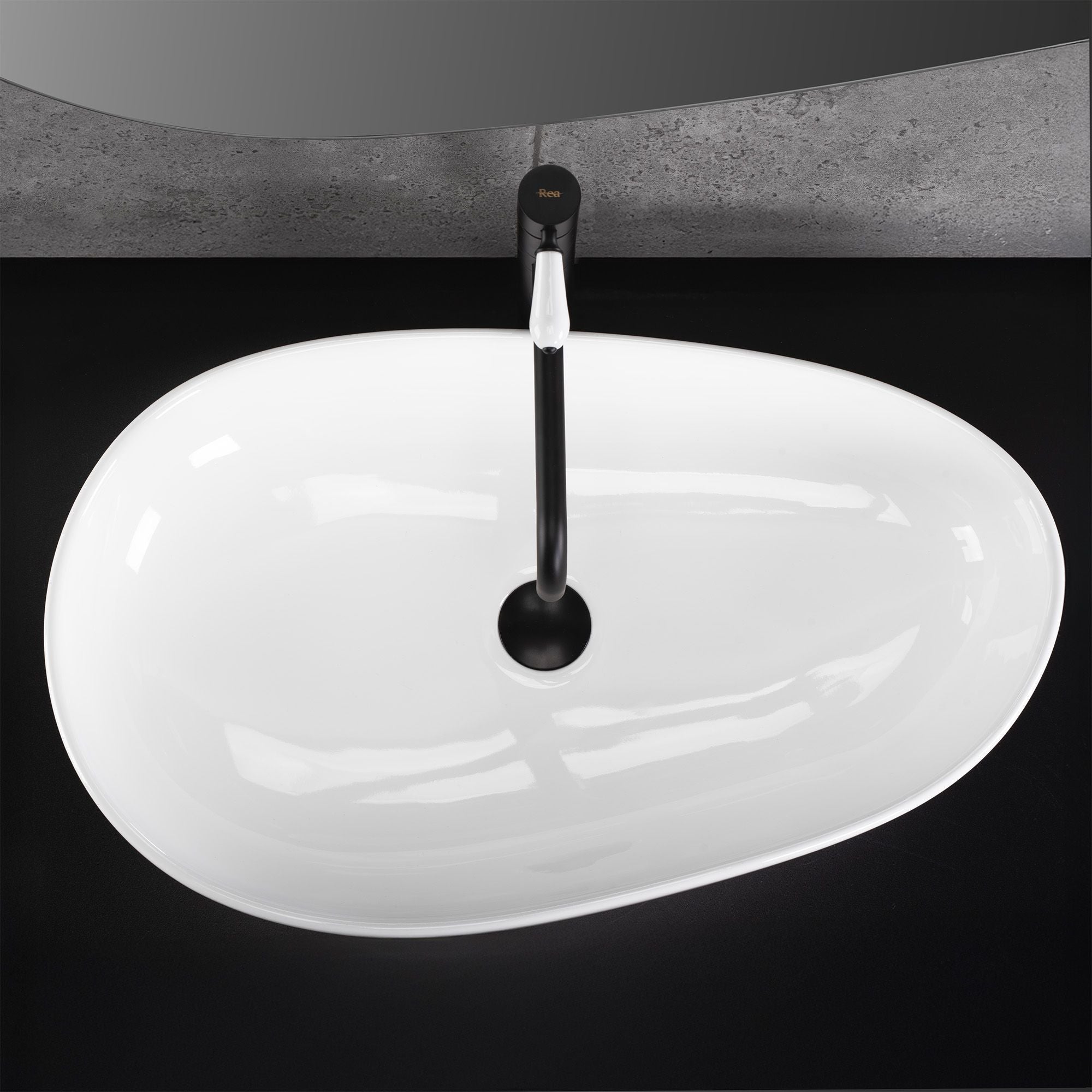 Lavoar pe blat Rea Sandra, 65 cm, alb