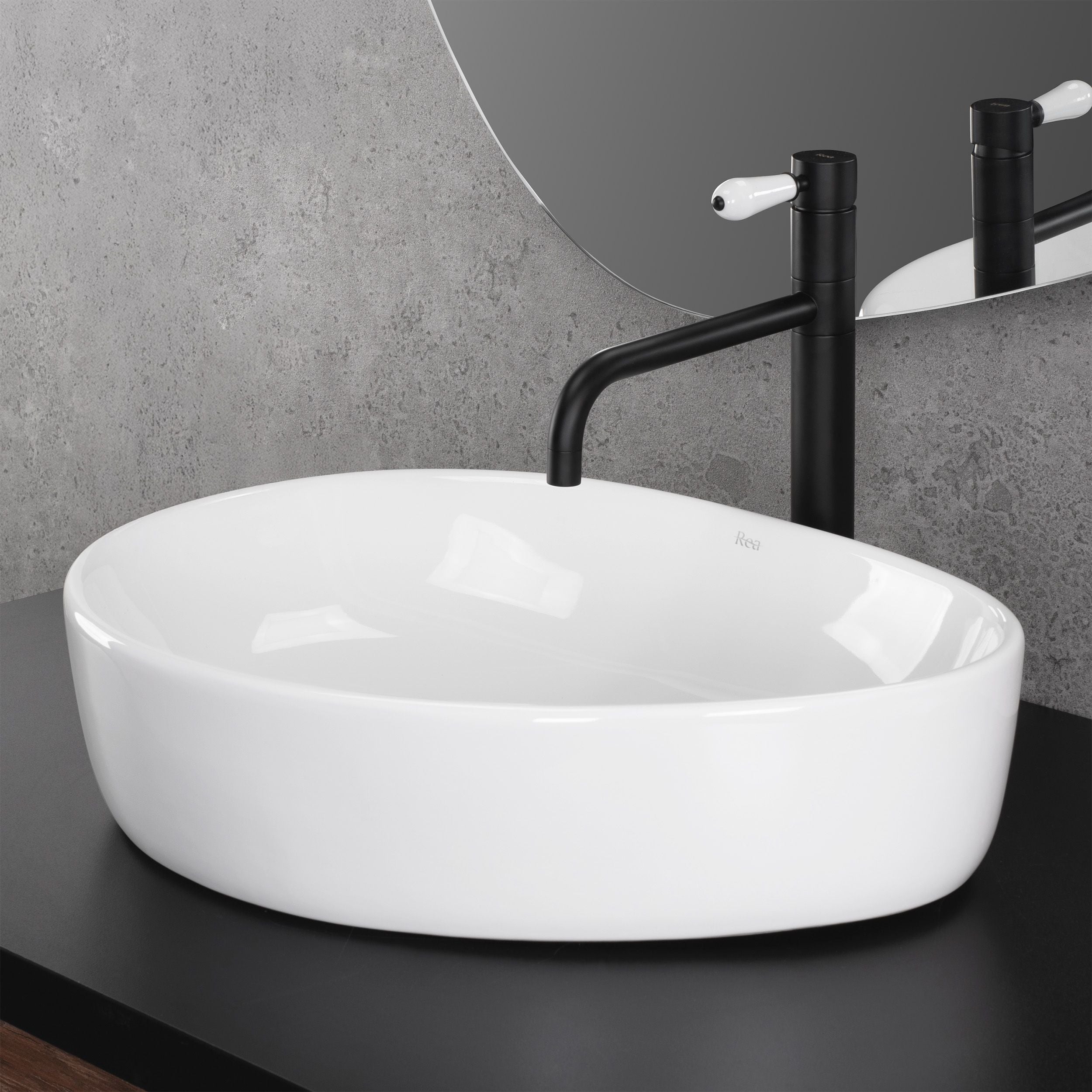 Lavoar pe blat Rea Vanila, 51 cm, alb