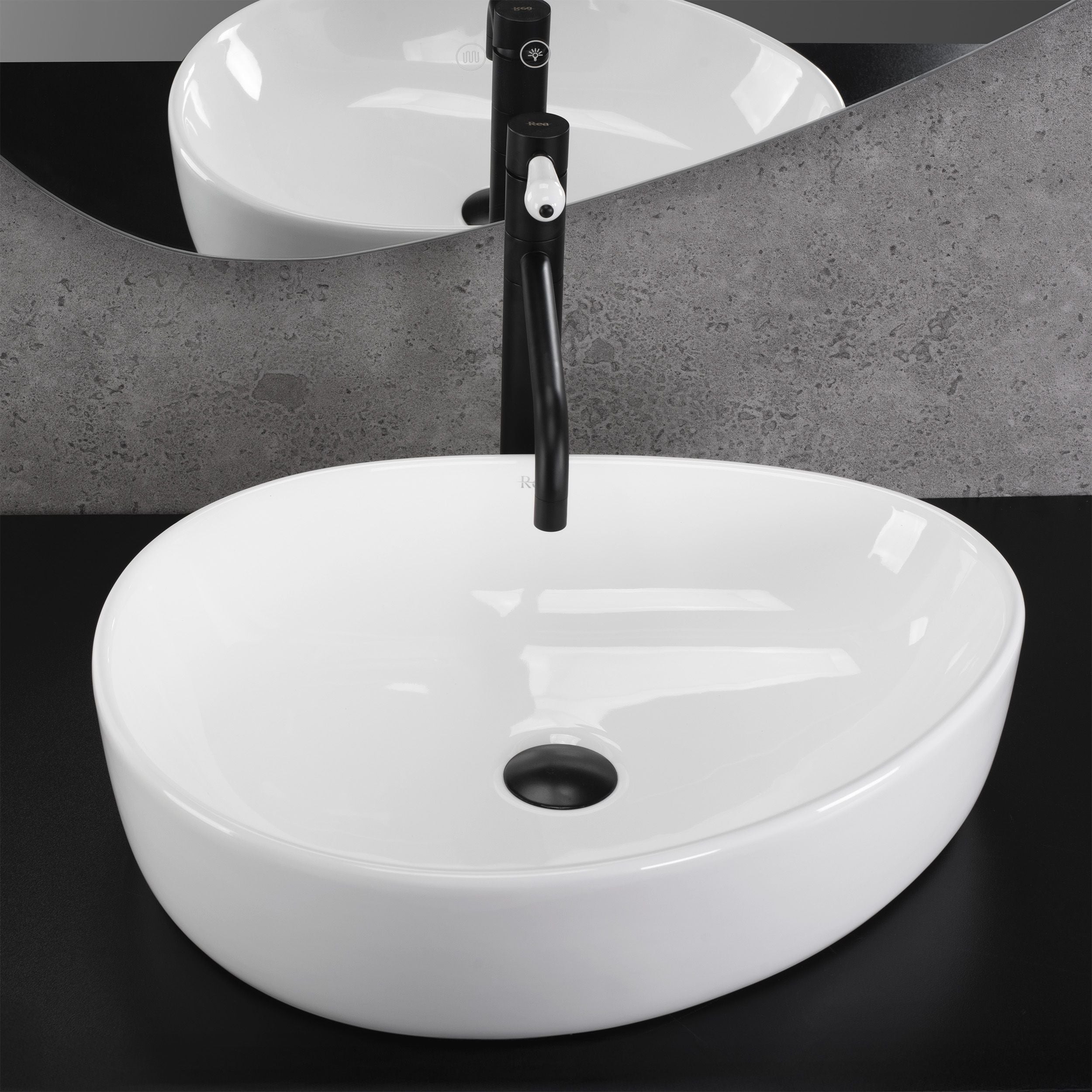 Lavoar pe blat Rea Vanila, 51 cm, alb