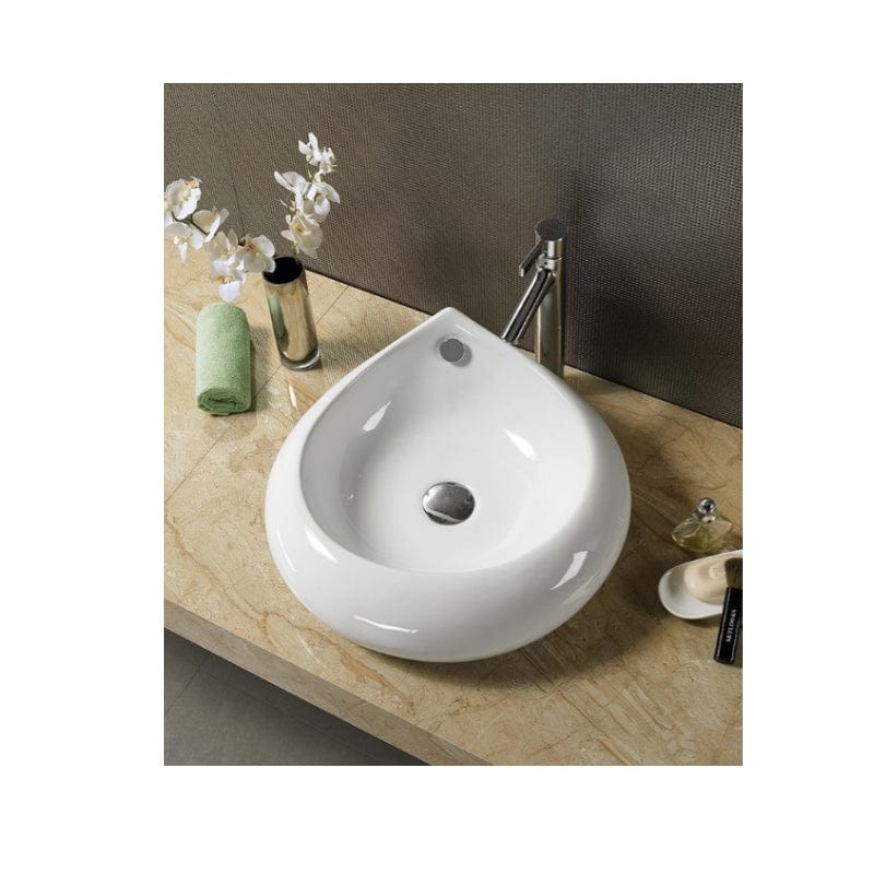Lavoar pe blat Tear Fluminia, 47x47  cm, alb