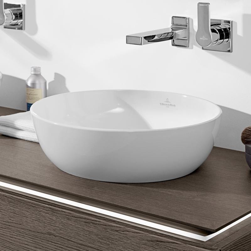 Lavoar pe blat Villeroy & Boch, Artis, rotund, 43 cm, alb, Titanceram