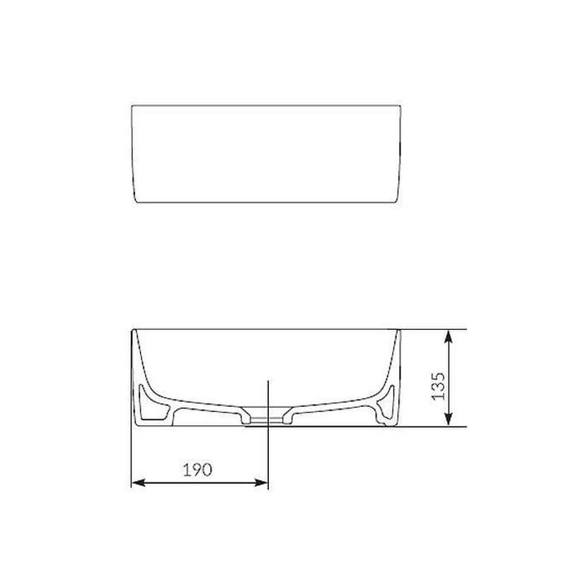 Lavoar rotund pe blat Crea, Cersanit, 35 cm, alb