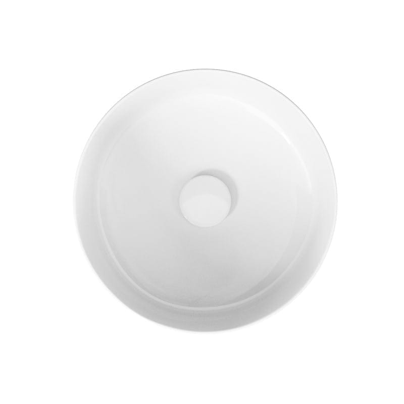Lavoar rotund pe blat Crea, Cersanit, 35 cm, alb