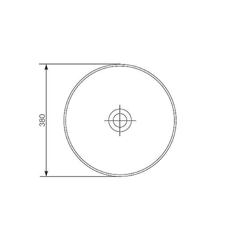 Lavoar rotund pe blat Crea, Cersanit, 35 cm, alb