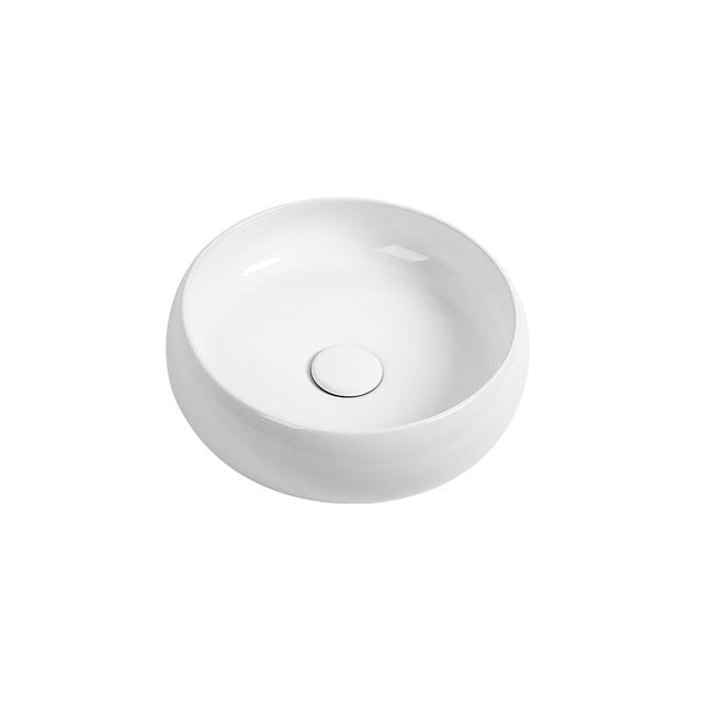 Lavoar rotund pe blat Fluminia, Adel, 36x36, finisaj alb