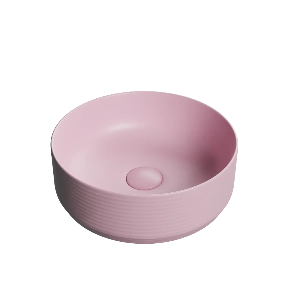 Lavoar Foglia rotund pe blat roz mat, 35.8x35.8 cm