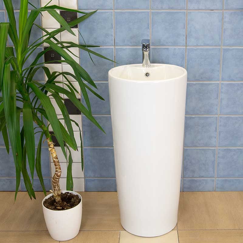 Lavoar stativ ceramic, Fluminia Athos-B, lățime de 40 cm,  alb