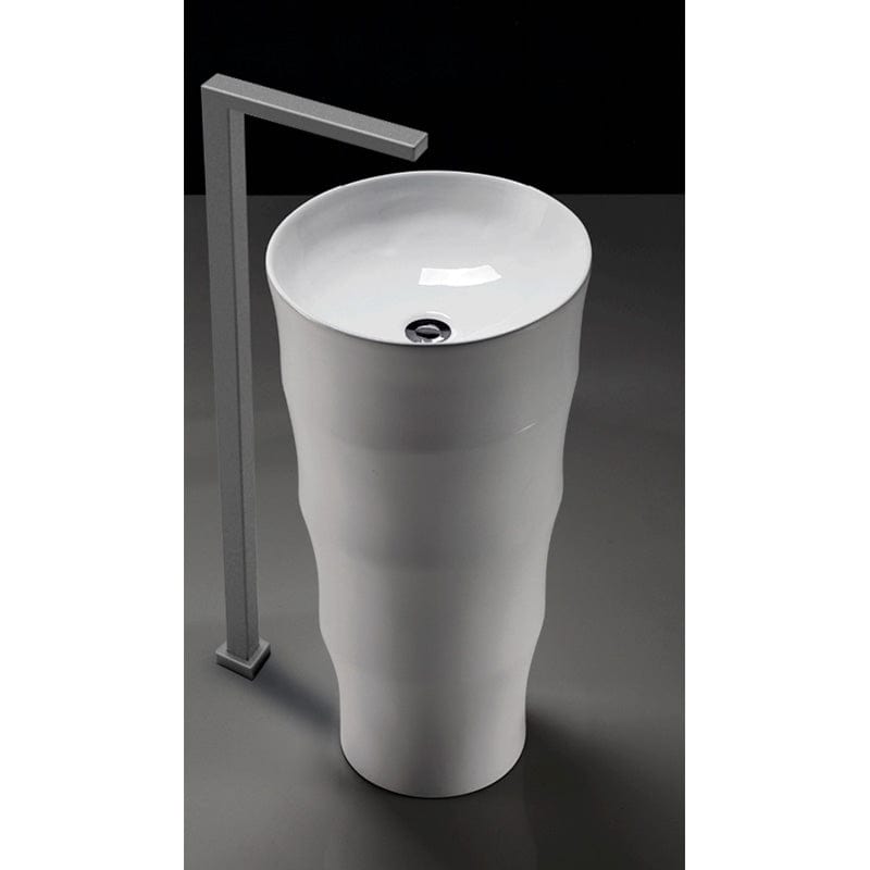 Lavoar stativ ceramic, Fluminia novicia, lățime de 42 cm, alb
