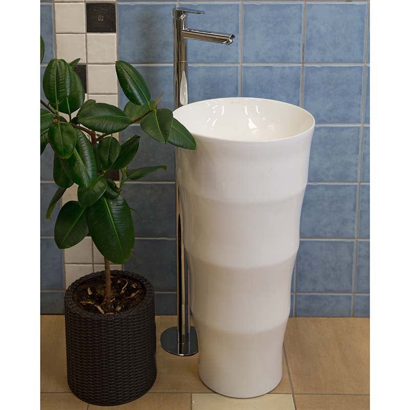 Lavoar stativ ceramic, Fluminia novicia, lățime de 42 cm, alb