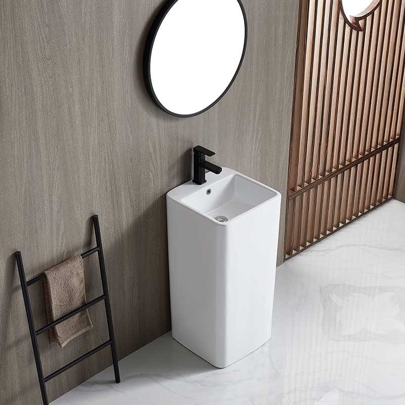 Lavoar stativ ceramic, Fluminia Winter Lord-B, lățime de 40.5 cm, alb