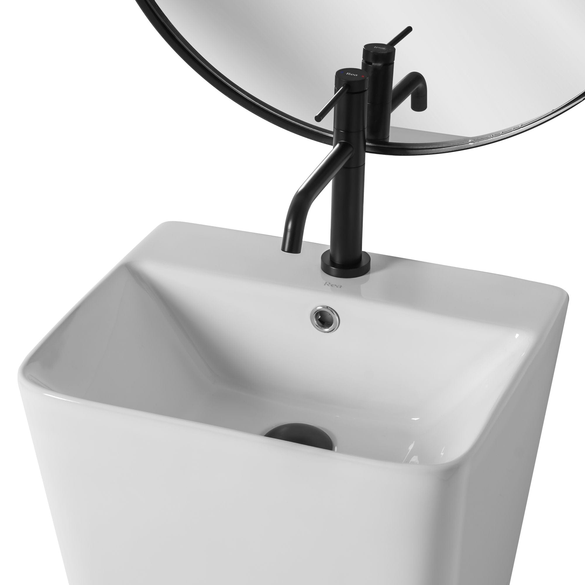 Lavoar stativ ceramic Rea Aris, 44 cm, alb mat