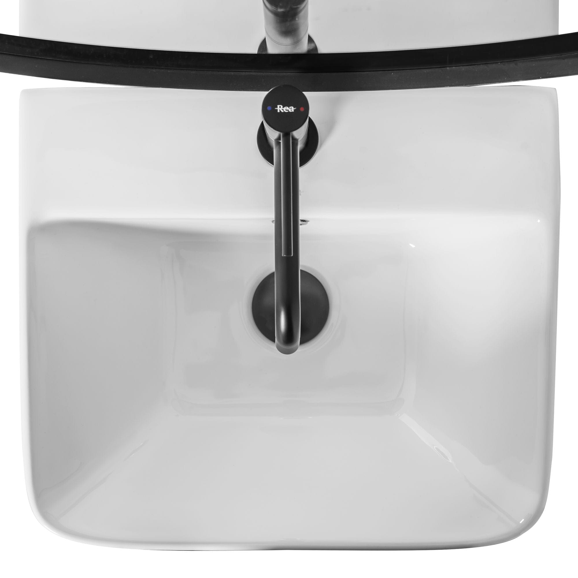 Lavoar stativ ceramic Rea Aris, 44 cm, alb mat