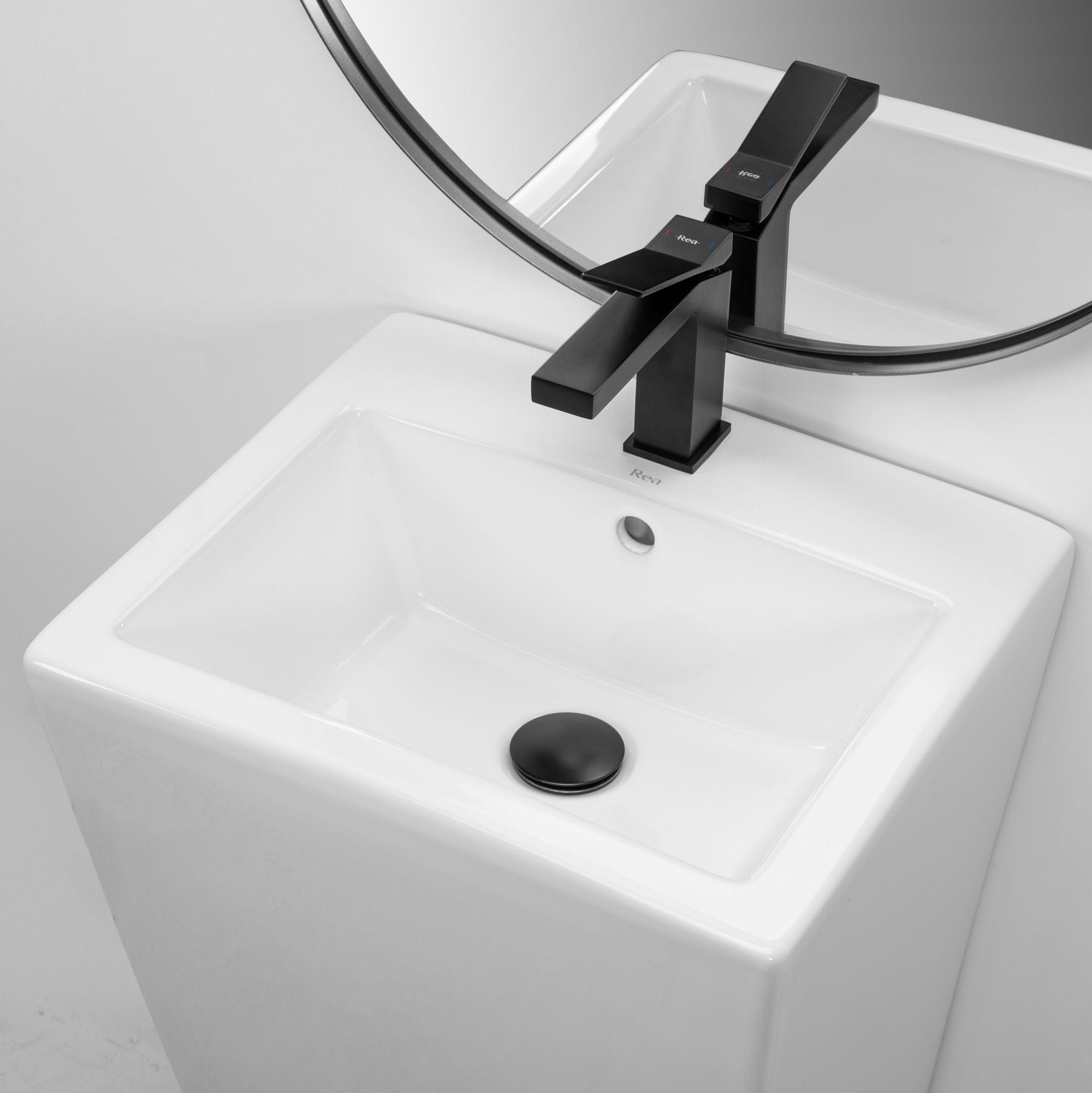 Lavoar stativ ceramic Rea Daria, 44 cm, alb