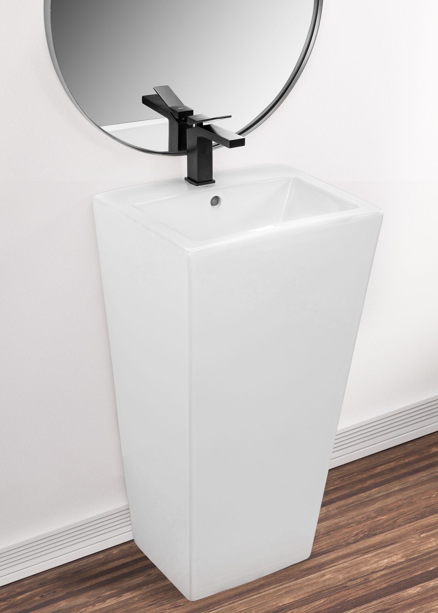 Lavoar stativ ceramic Rea Daria, 44 cm, alb