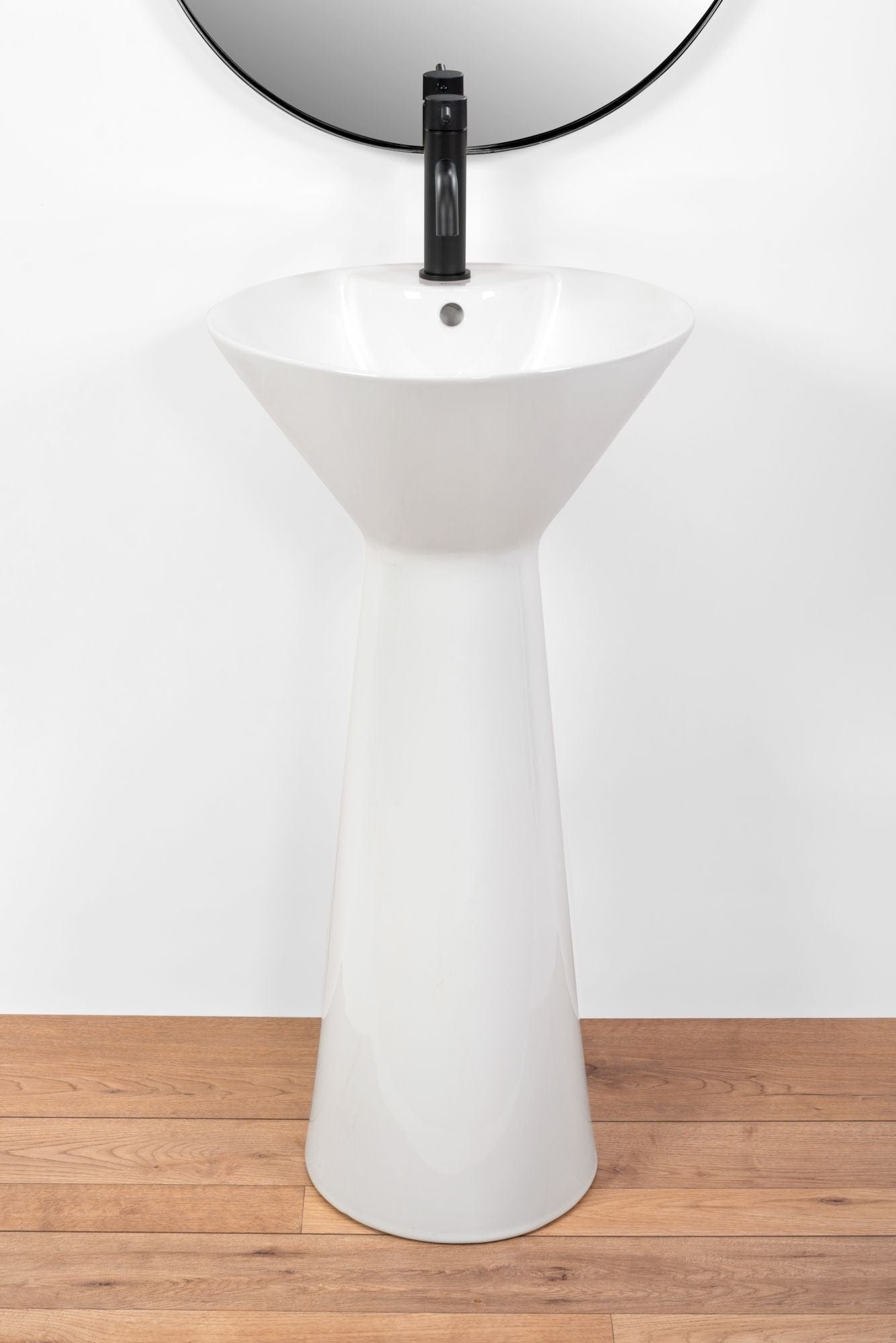 Lavoar stativ ceramic Rea River, 44 cm, alb lucios