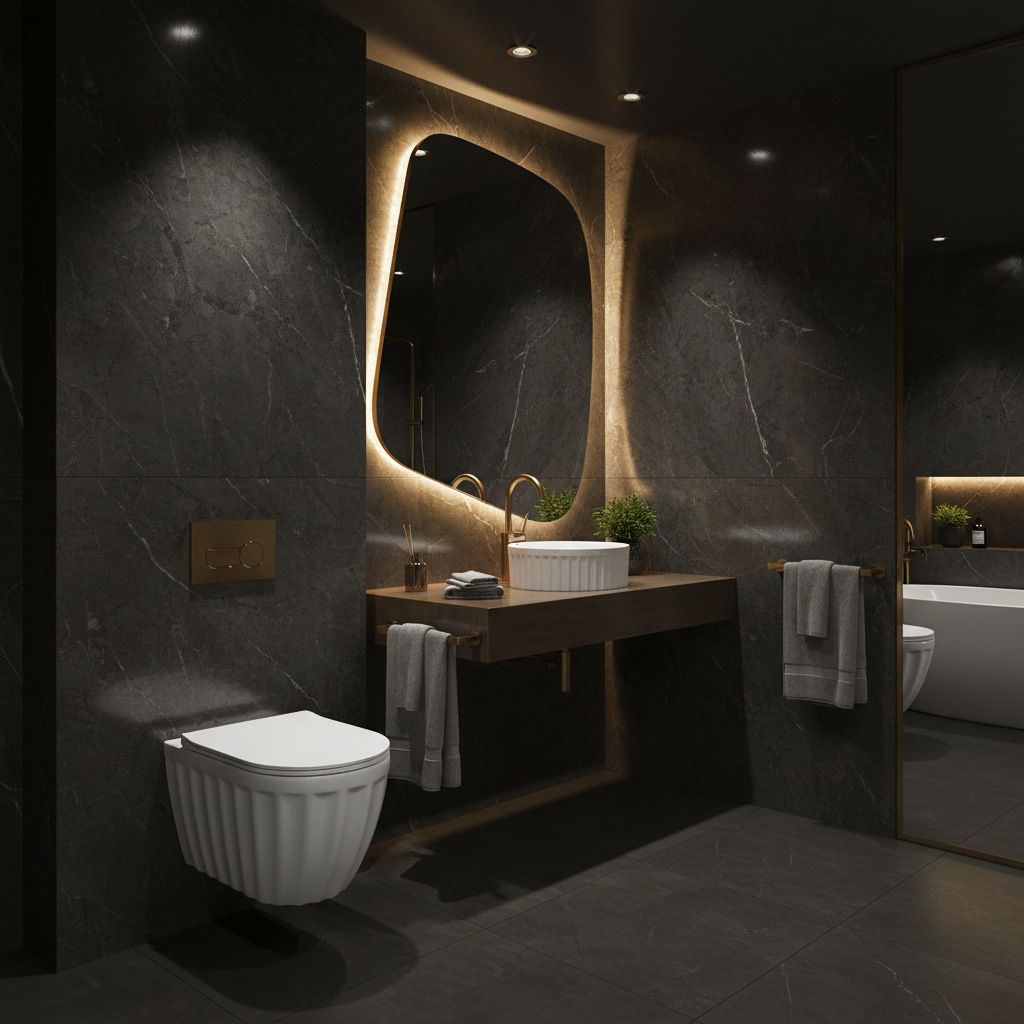 Lavor de baie, pe blat, rotund, 38 cm, alb lucios, Rea