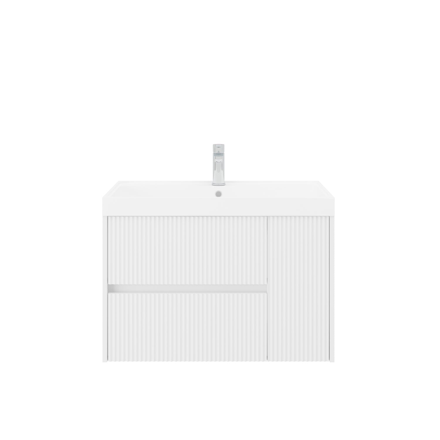 Mobilier baie cu lavoar SaviniDue, colecția Portofino, lățime de 80 cm, alb mat