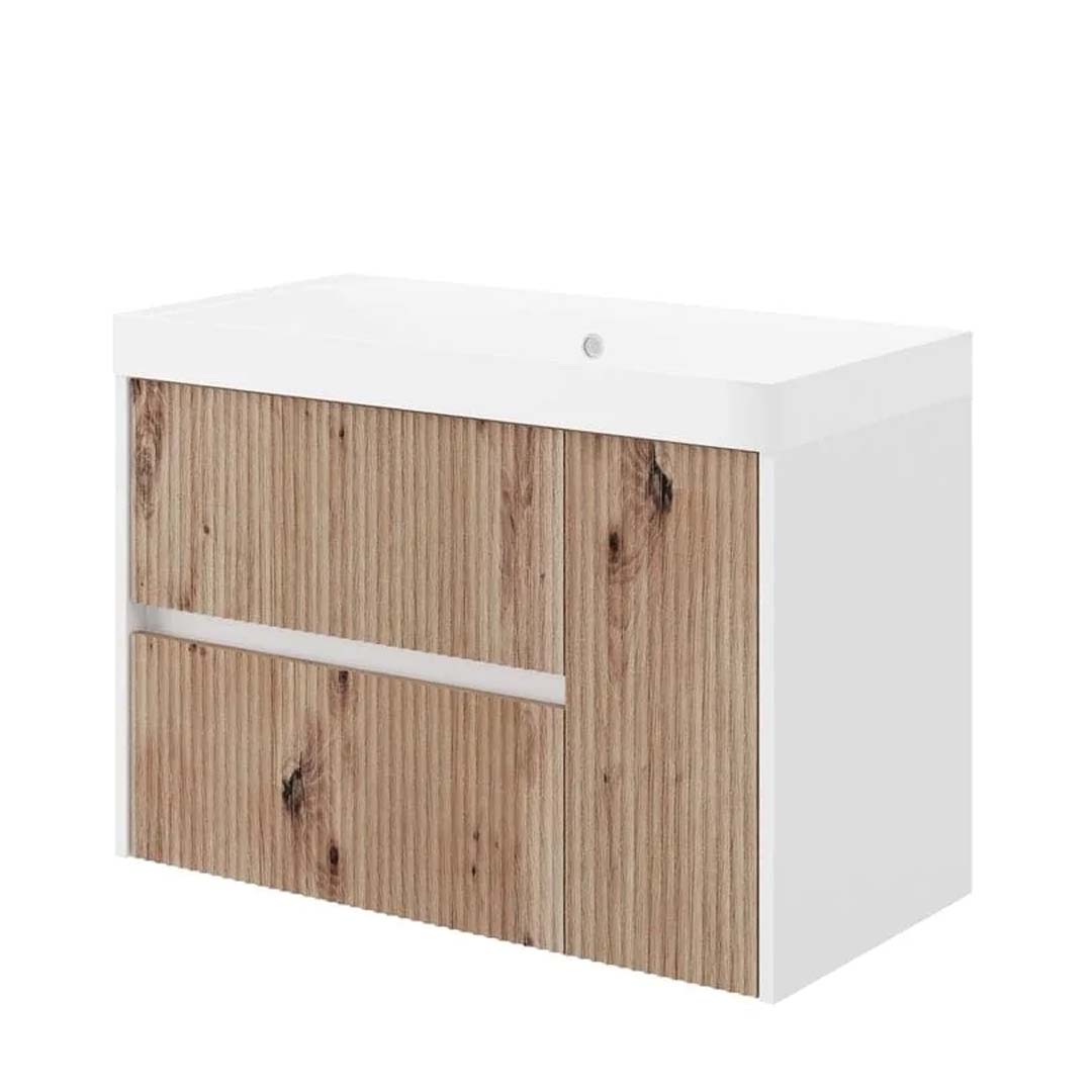 Mobilier baie cu lavoar SaviniDue, colecția Portofino, lățime de 80 cm, lemn