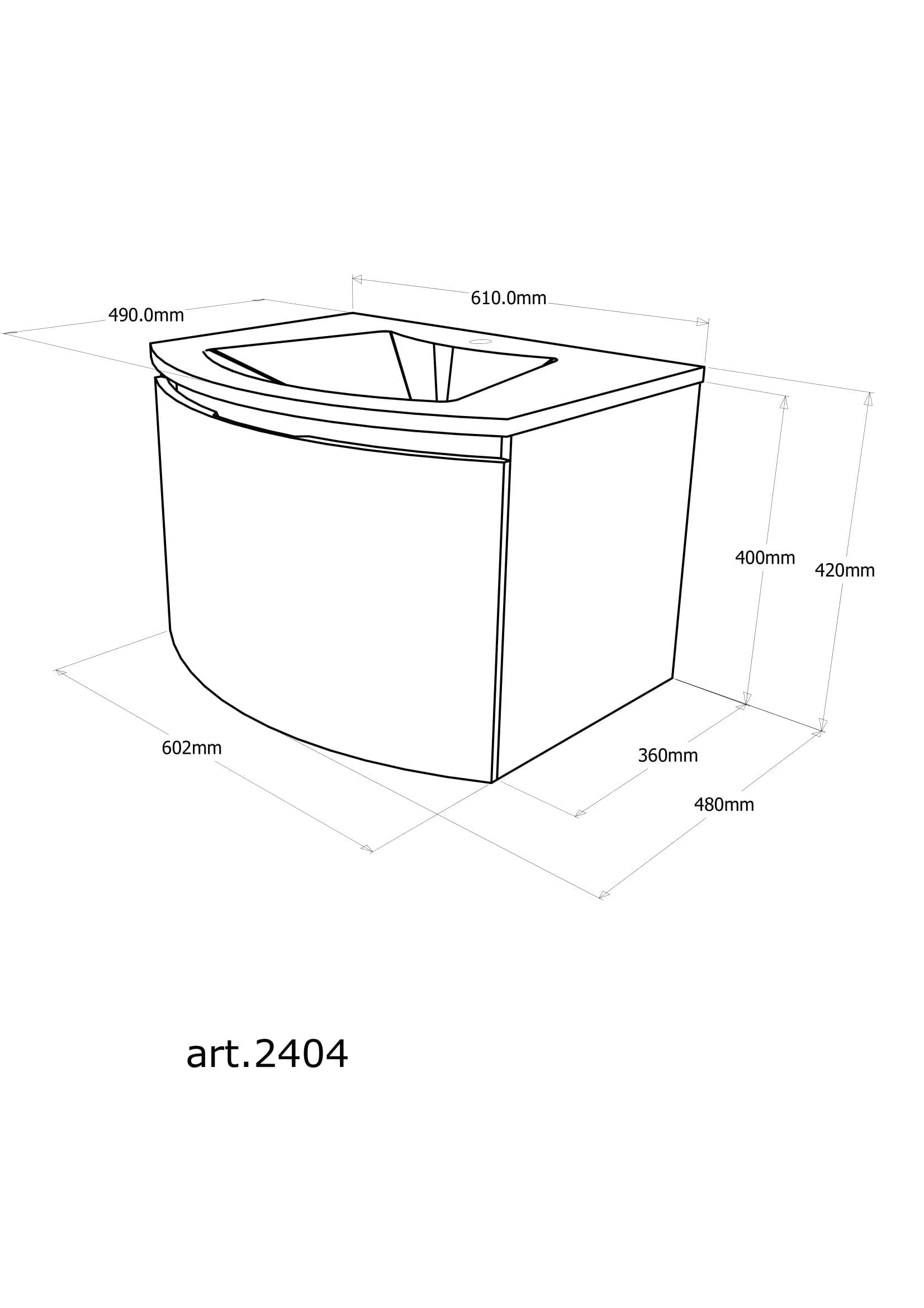 Mobilier baie cu lavoar SaviniDue, colecția Sole, lățime de 60 cm, imitație lemn