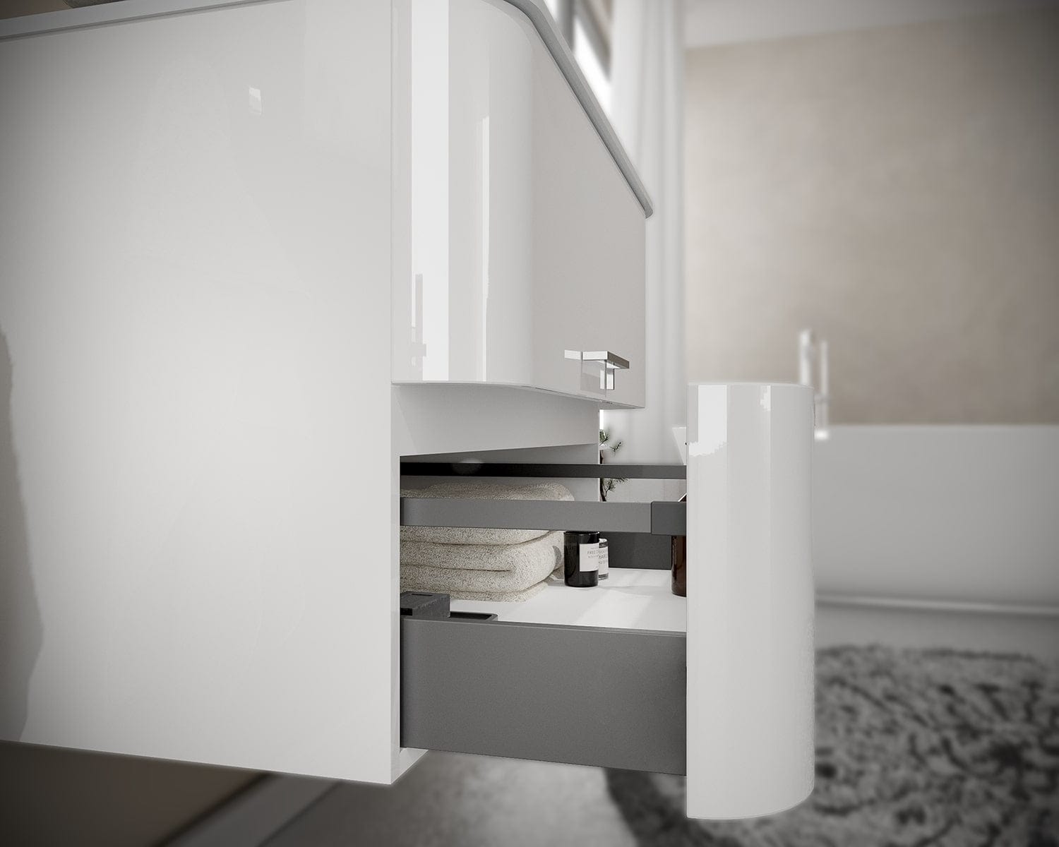 Mobilier baie SaviniDue, bază pentru lavoar, colecția Geos, lățime de 80 cm, alb